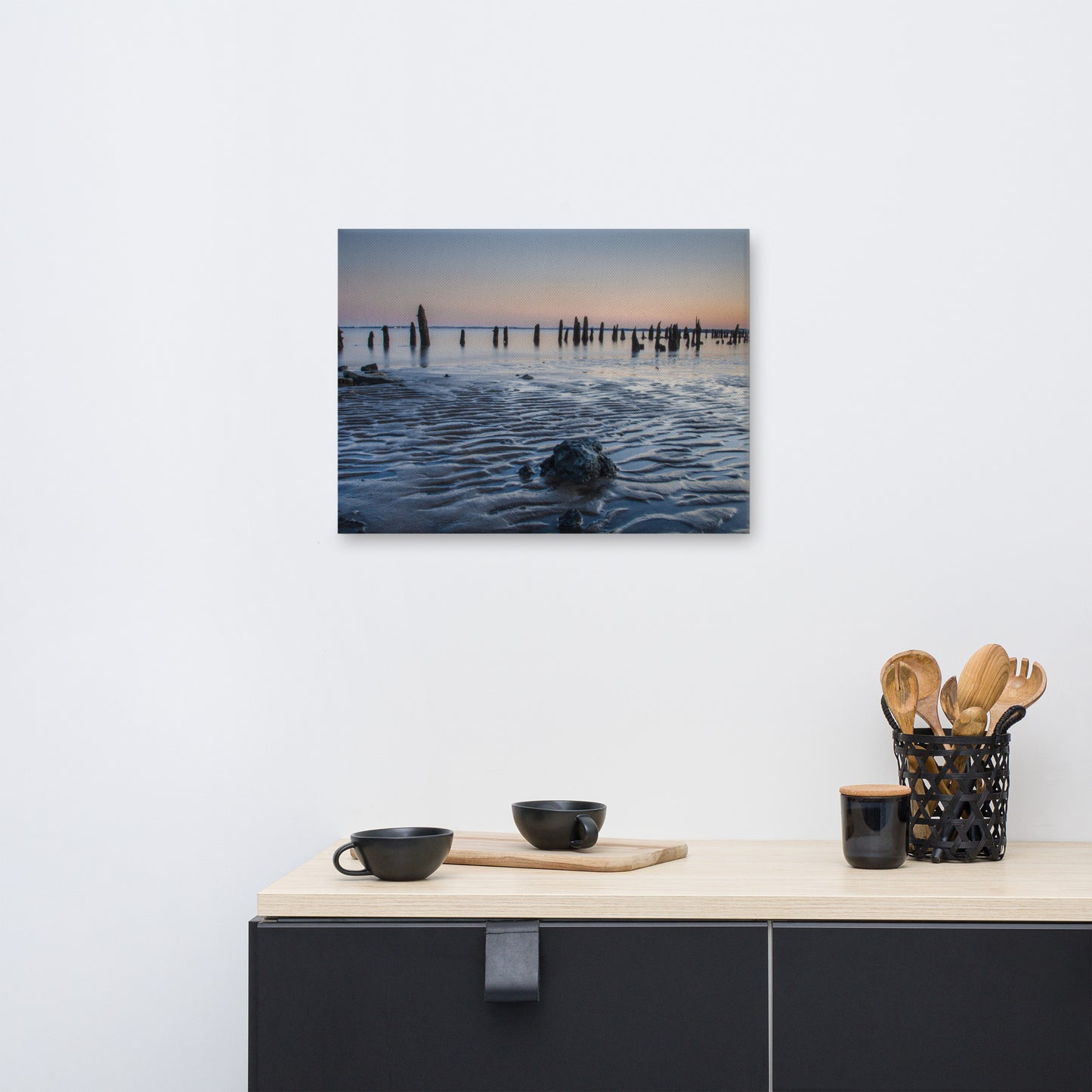 Low Tide At Battery Coastal Landscape Canvas Wall Art Prints
