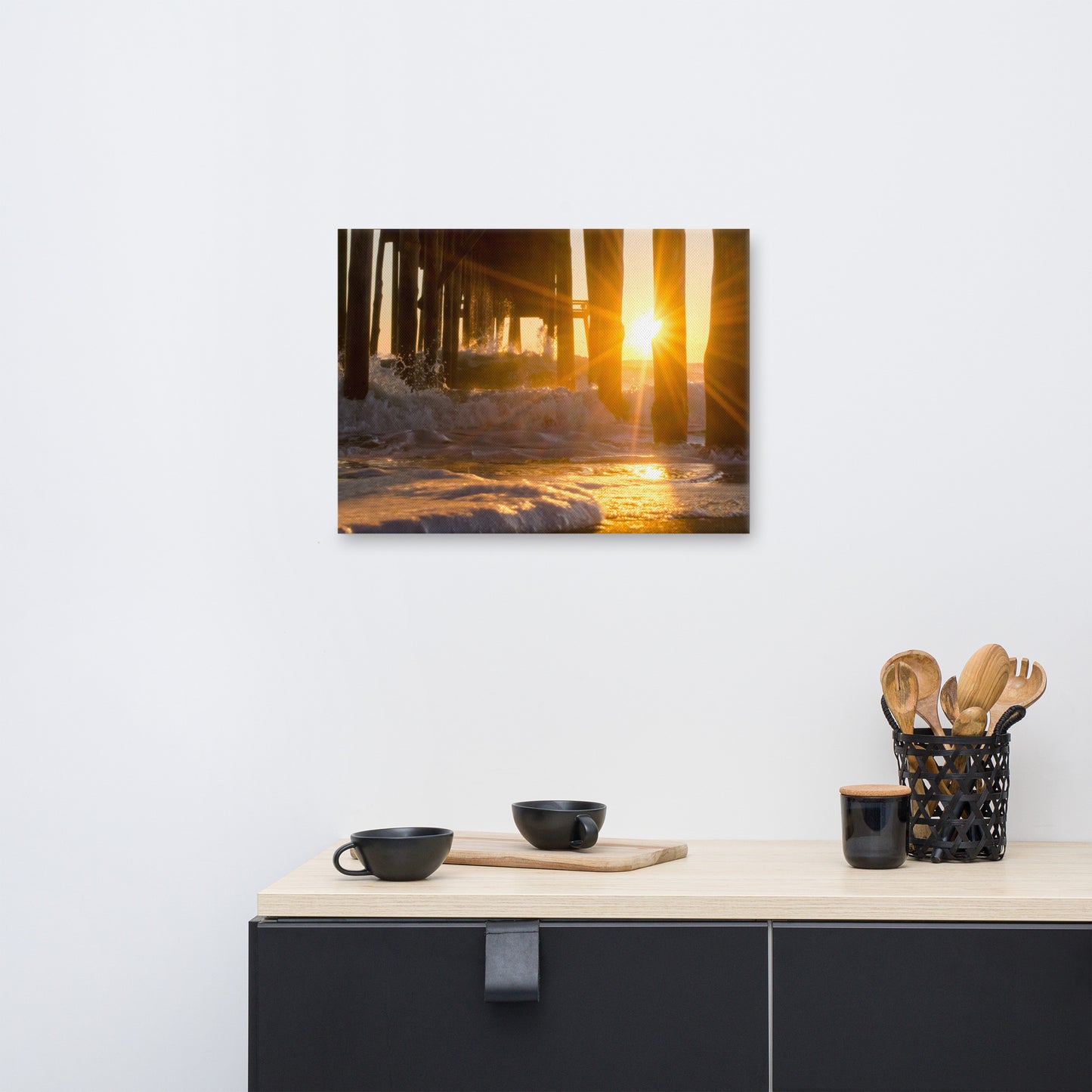Seafoam In The Sunlight Coastal Landscape Canvas Wall Art Prints