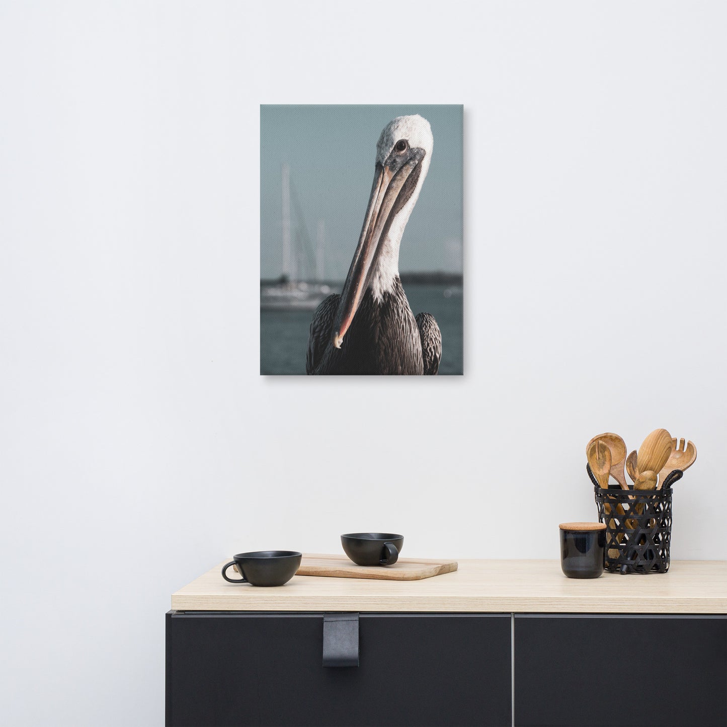 Bob The Pelican Bird 3 Colorized Wildlife Photo Canvas Wall Art Prints