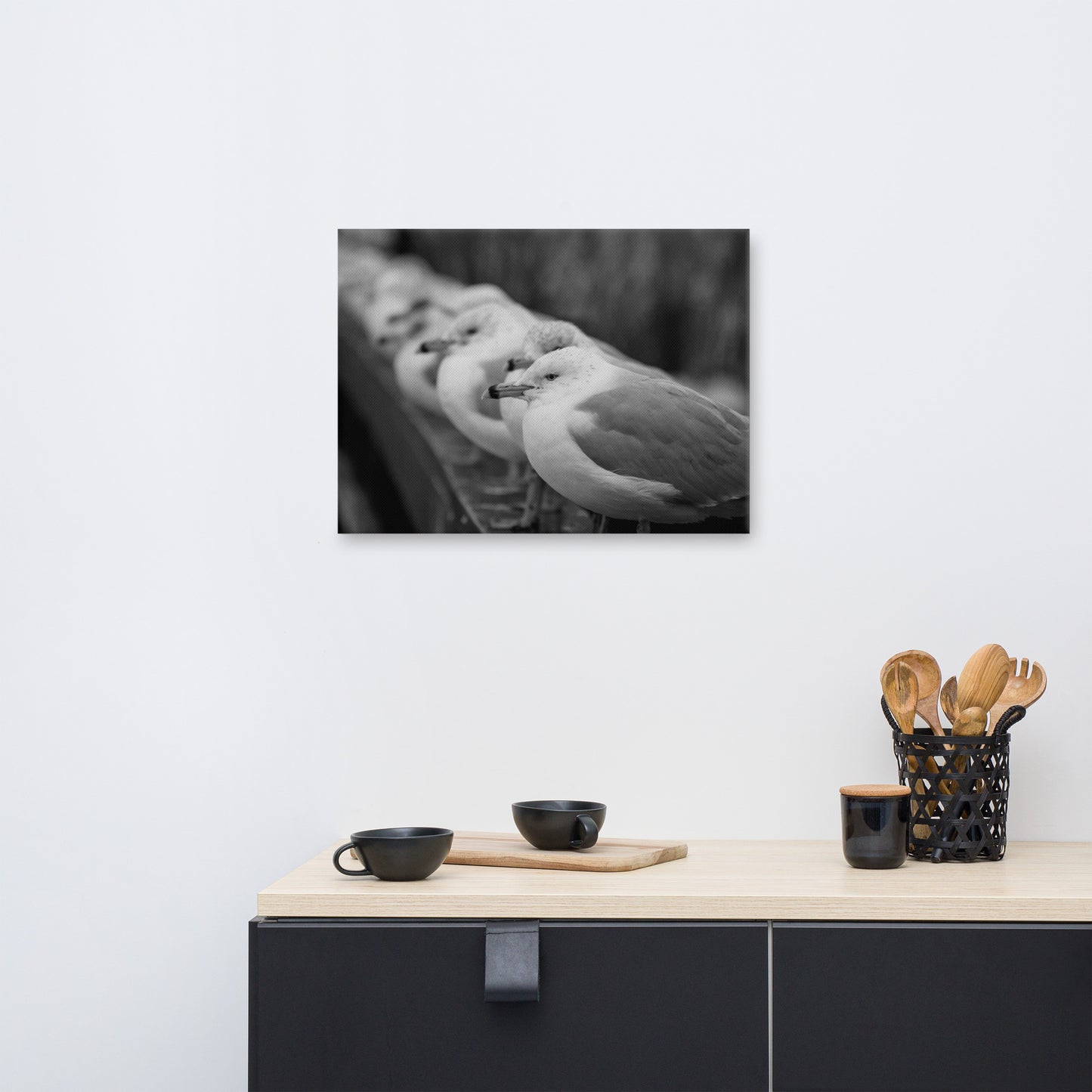 Gull King Animal / Wildlife Black and White Photograph Canvas Wall Art Prints
