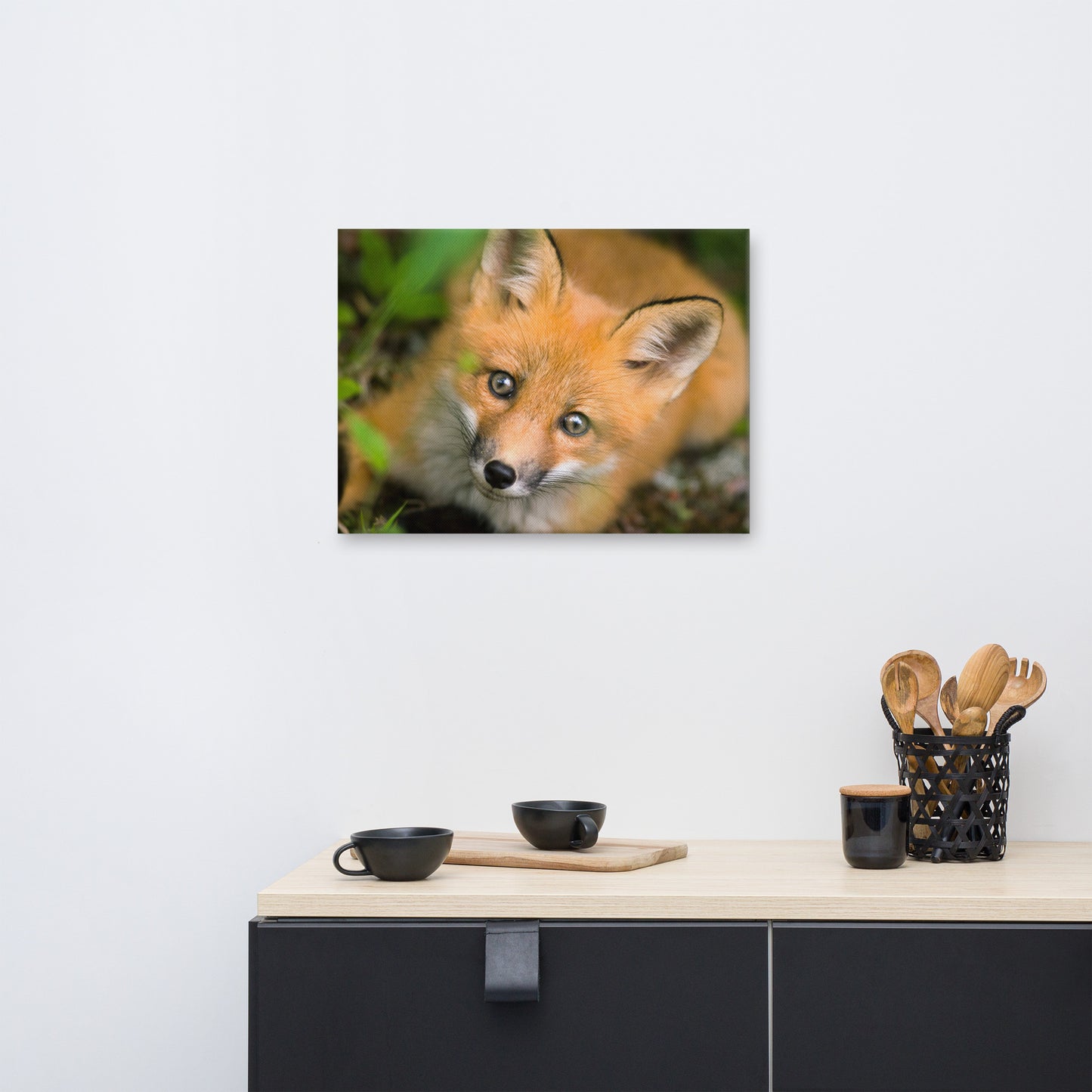 Young Red Fox Face Animal Wildlife Nature Photograph Canvas Wall Art Prints
