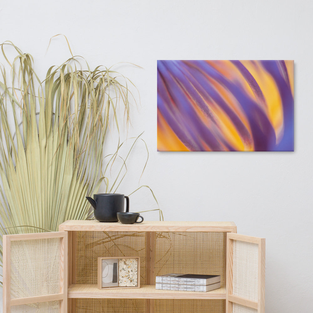 Purple and Yellow Lotus Flower Filaments Classic Canvas Wall Decorating Art Print 24??36 - PIPAFINEART