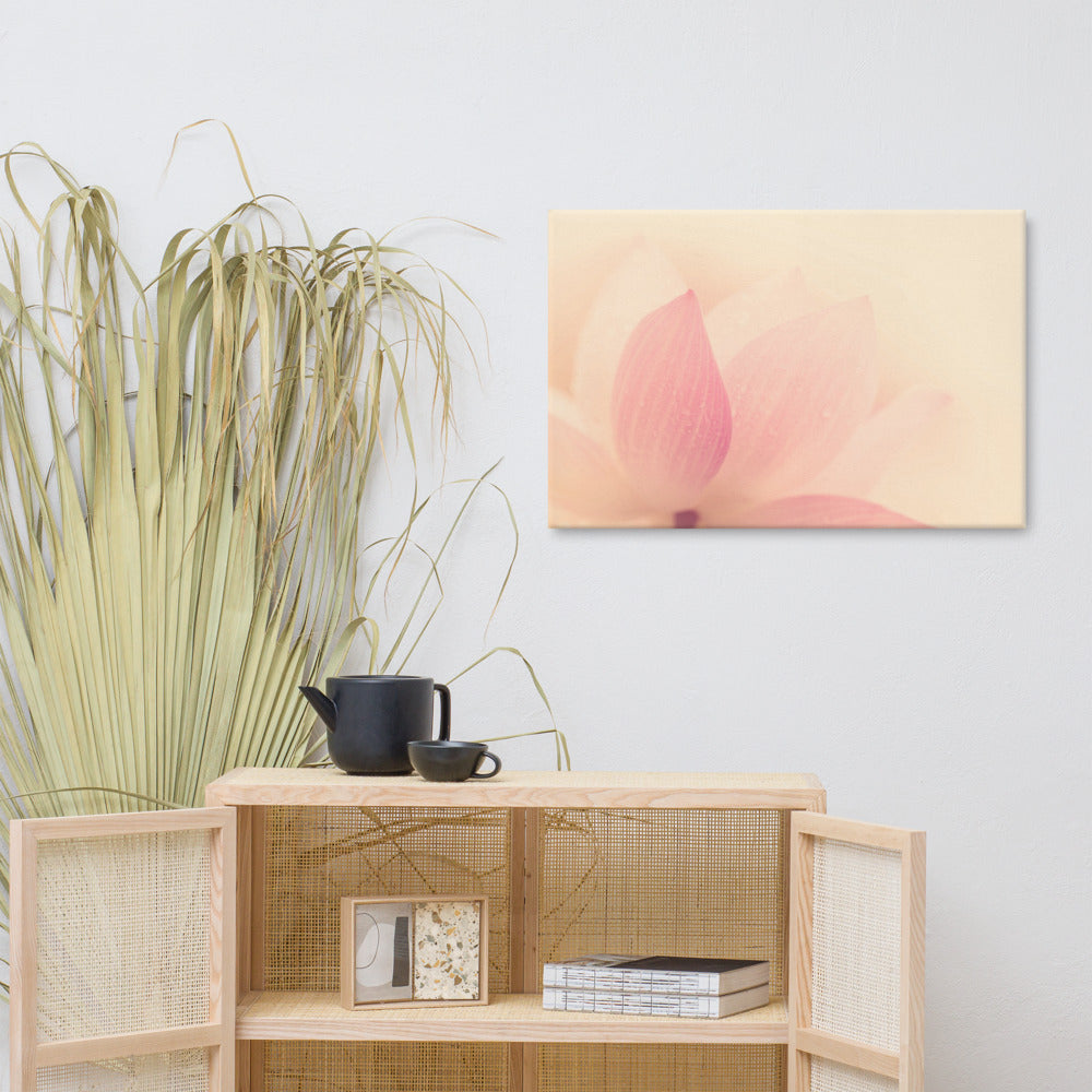 Tranquil Close-up Pink Lotus Petal Floral Nature Photo Canvas Wall Art Prints 24??36 - PIPAFINEART
