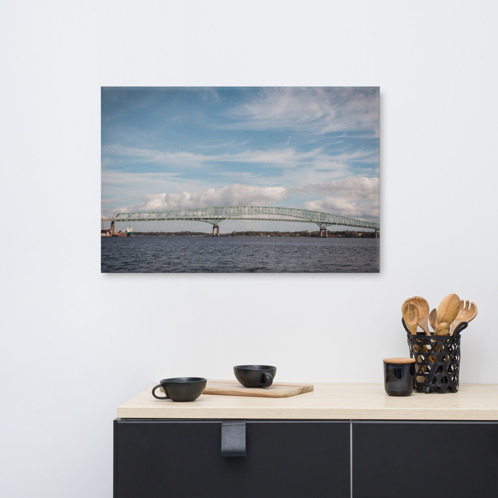 Beach Abstract Canvas Wall Art: Bridges of Jacksonville Florida 2 Landscape Photo Canvas Wall Art Print