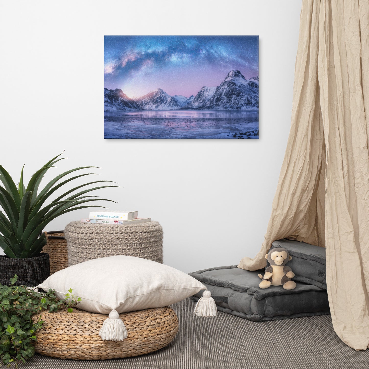 Milky Way Lofoten Islands, Norway Landscape Photo Canvas Wall Art Prints