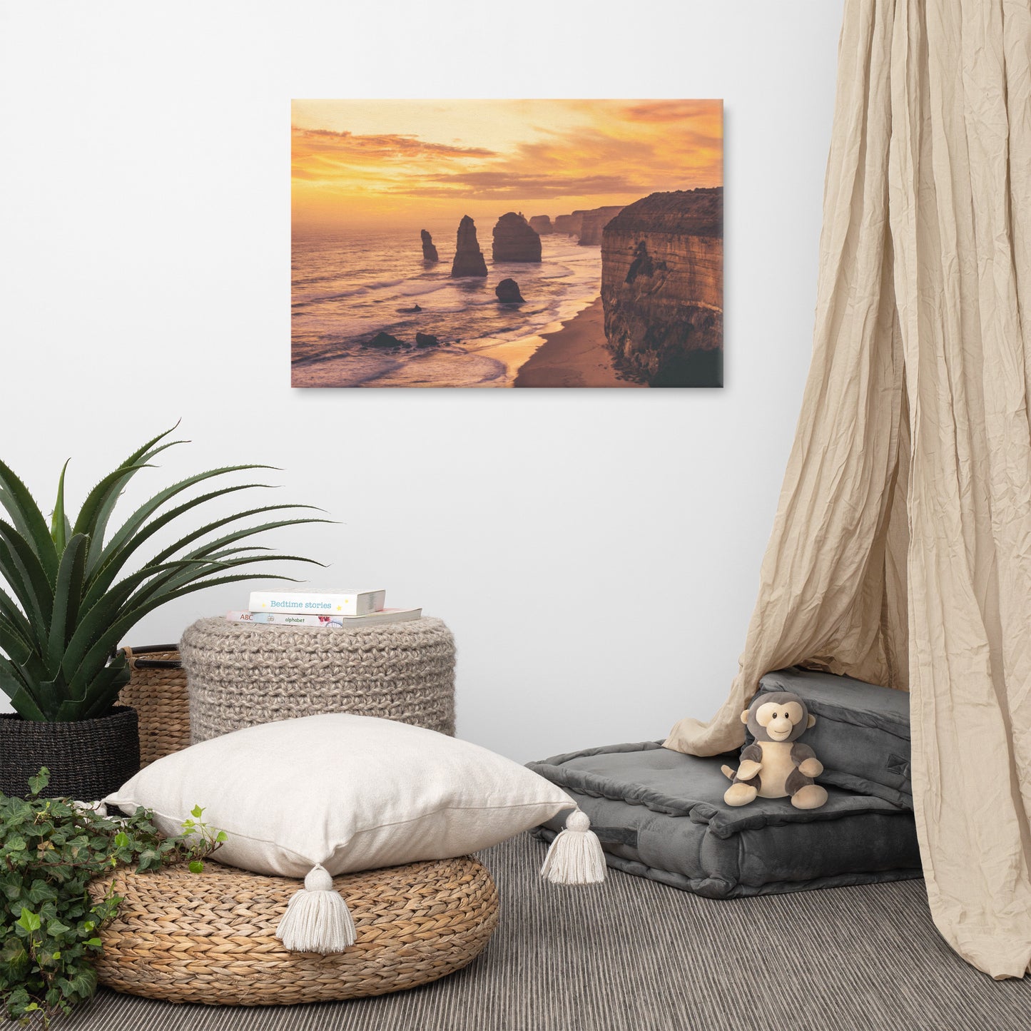 Twelve Apostles at Sunset Victoria, Australia with Daydream Effect Landscape Photo Canvas Wall Art Prints