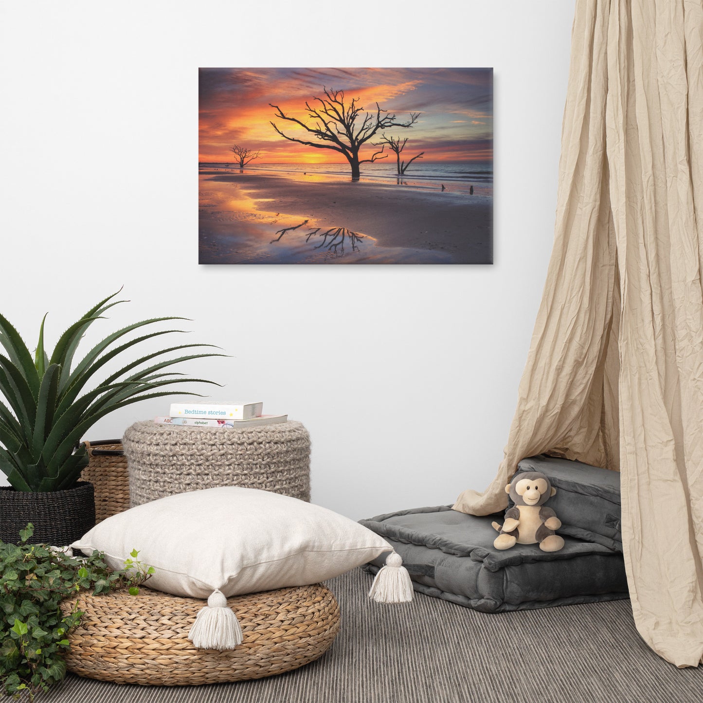 Sunrise and Trees At Edisto Island Coastal Landscape Photo Canvas Wall Art Prints