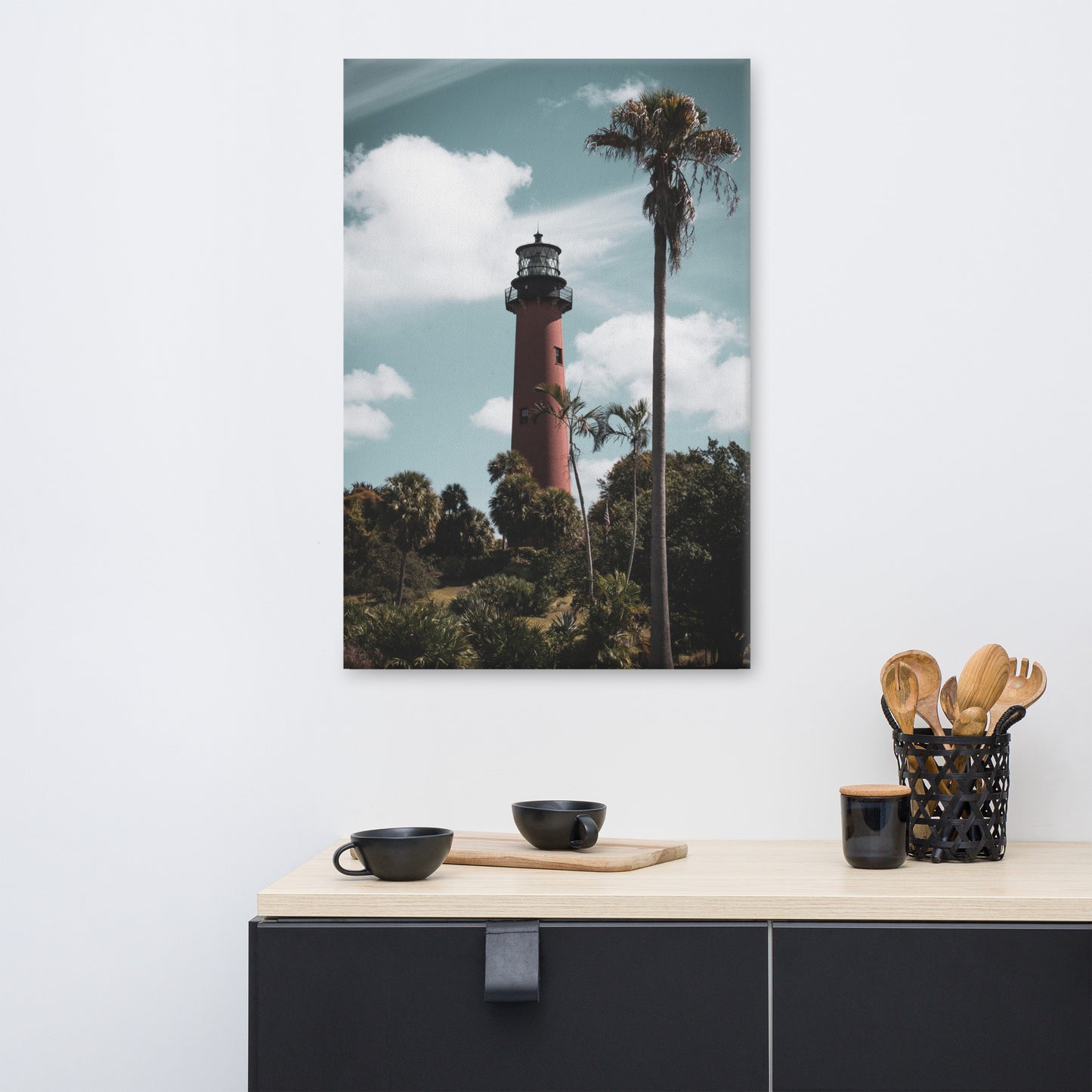 Jupiter Lighthouse Colorized Coastal Landscape Canvas Wall Art Prints