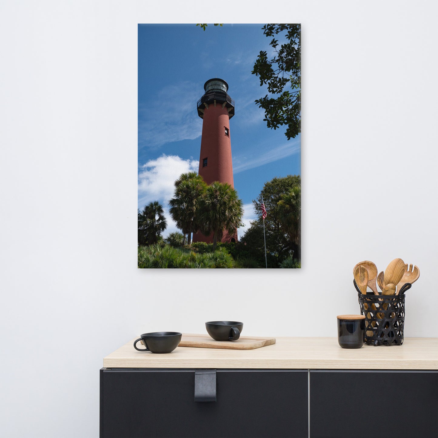Jupiter Lighthouse 2 Color Coastal Landscape Canvas Wall Art Prints