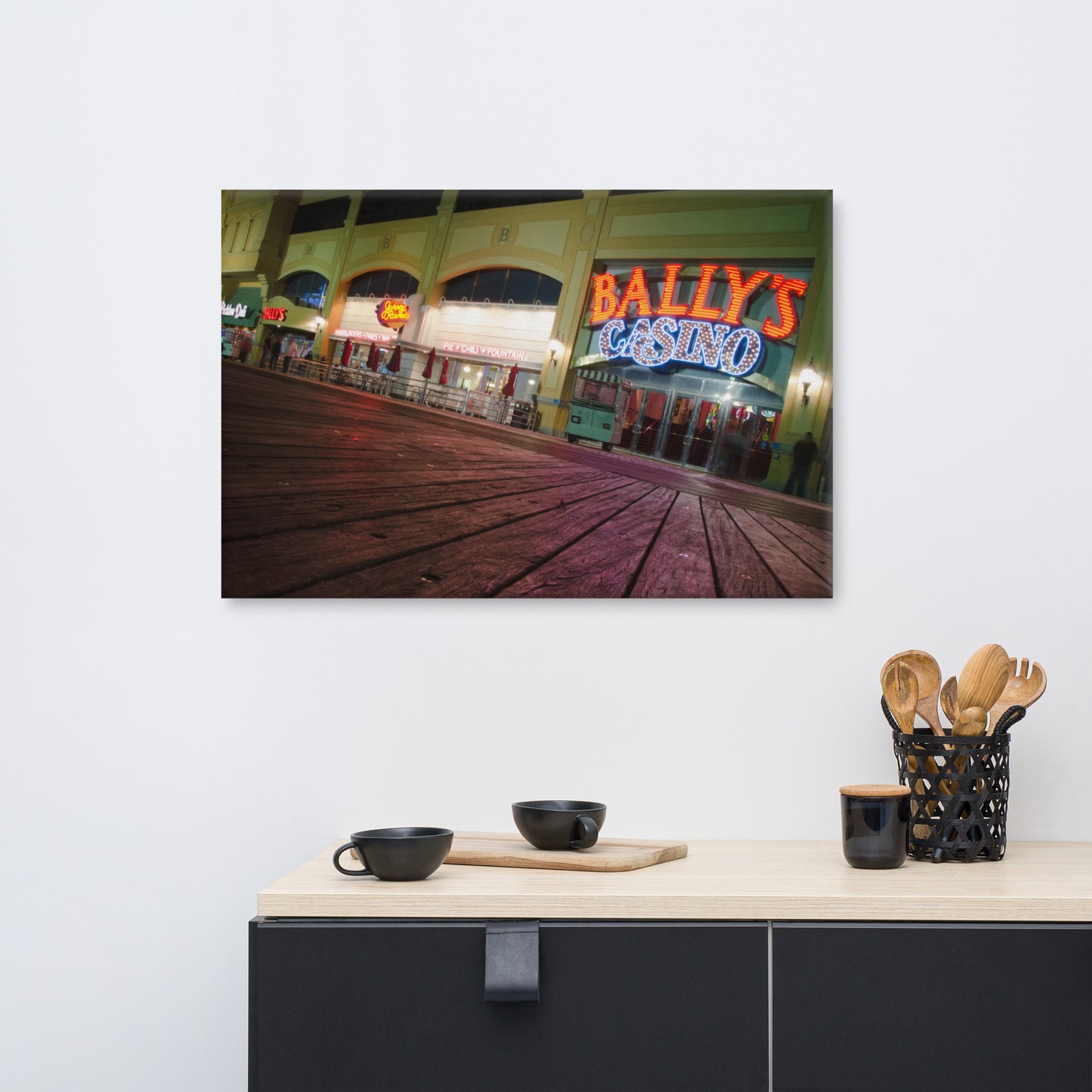 Low on the Boards Urban Landscape Traditional Canvas Wall Art Print