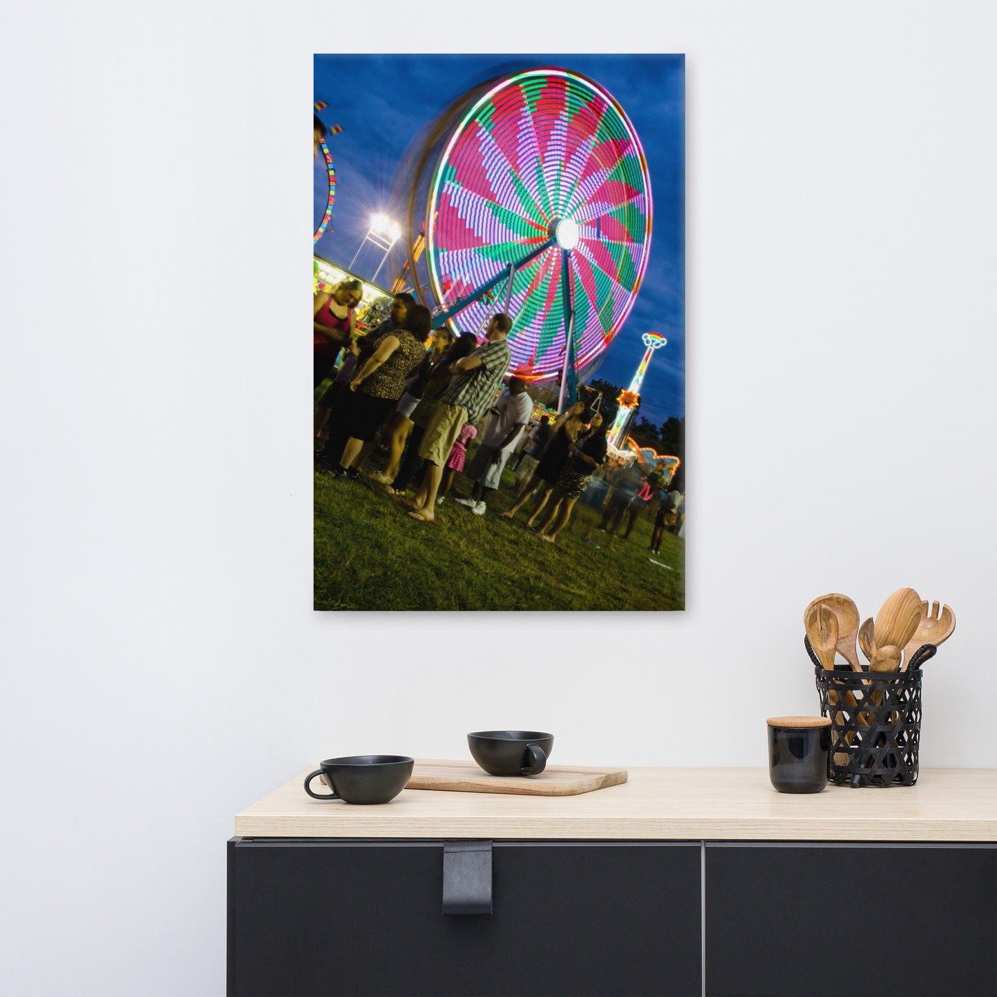Ferris Wheel 1 Urban Landscape Traditional Canvas Wall Art Print
