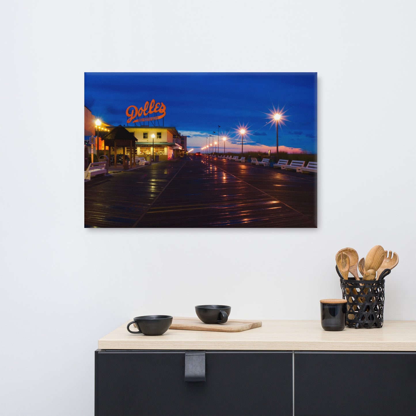 Early Morning at Dolles Coastal Urban Landscape Traditional Canvas Wall Art Print