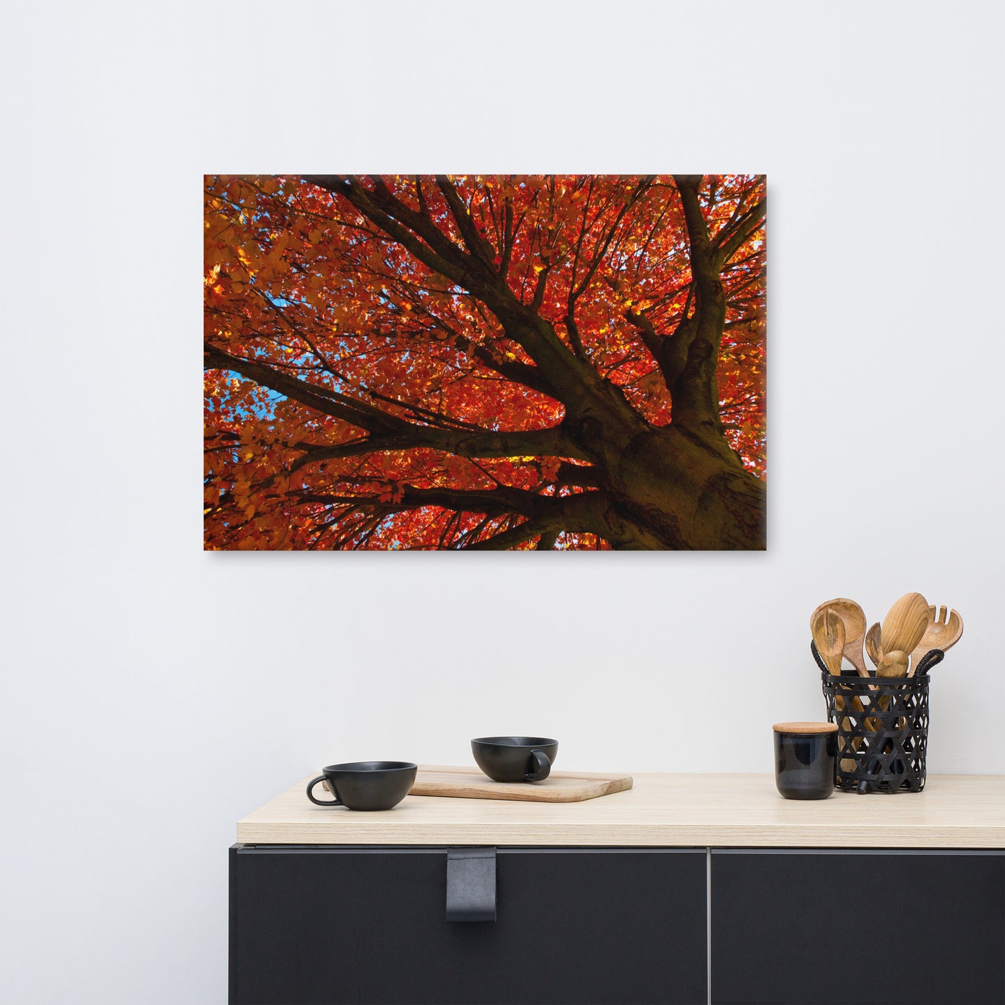 Shimmering Orange Floral Nature Canvas Wall Art Prints