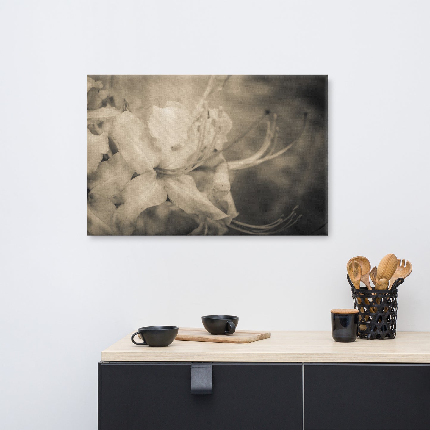 Sepia Aged Rhododendron Blooms Floral Botanical Nature Photo Canvas Wall Art Prints