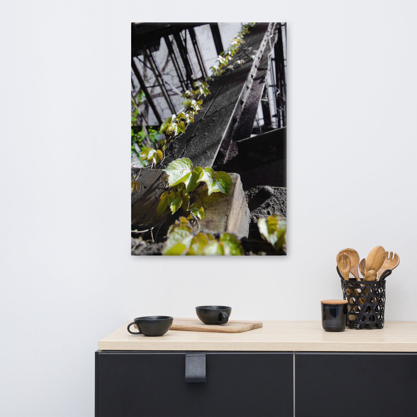 Nature Taking Over Rustic Botanical Nature Photograph Canvas Wall Art Prints