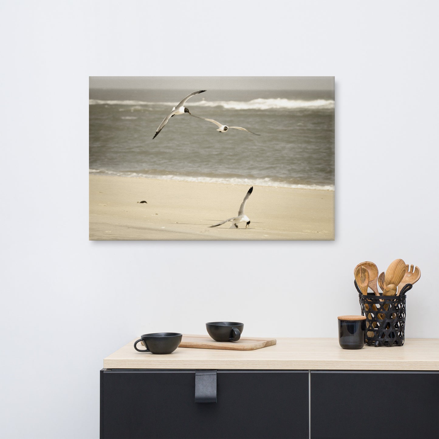 Life at the Shore Coastal Landscape Canvas Wall Art Prints