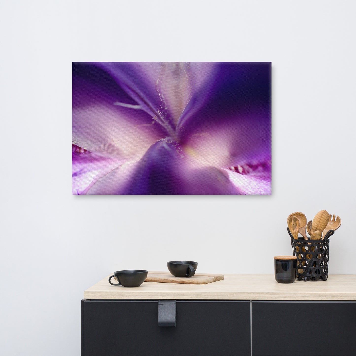 Iris Center Petals Floral Botanical Nature Photo Canvas Wall Art Prints