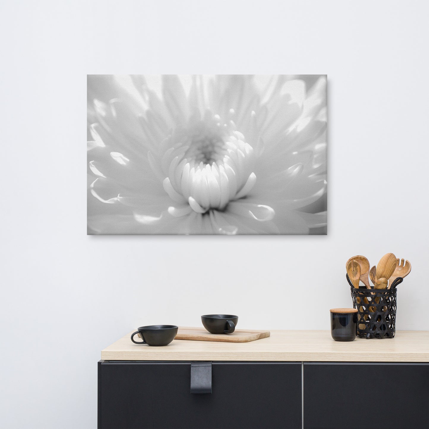 Infrared Flower 2 Black and White Floral Botanical Nature Photo Canvas Wall Art Prints