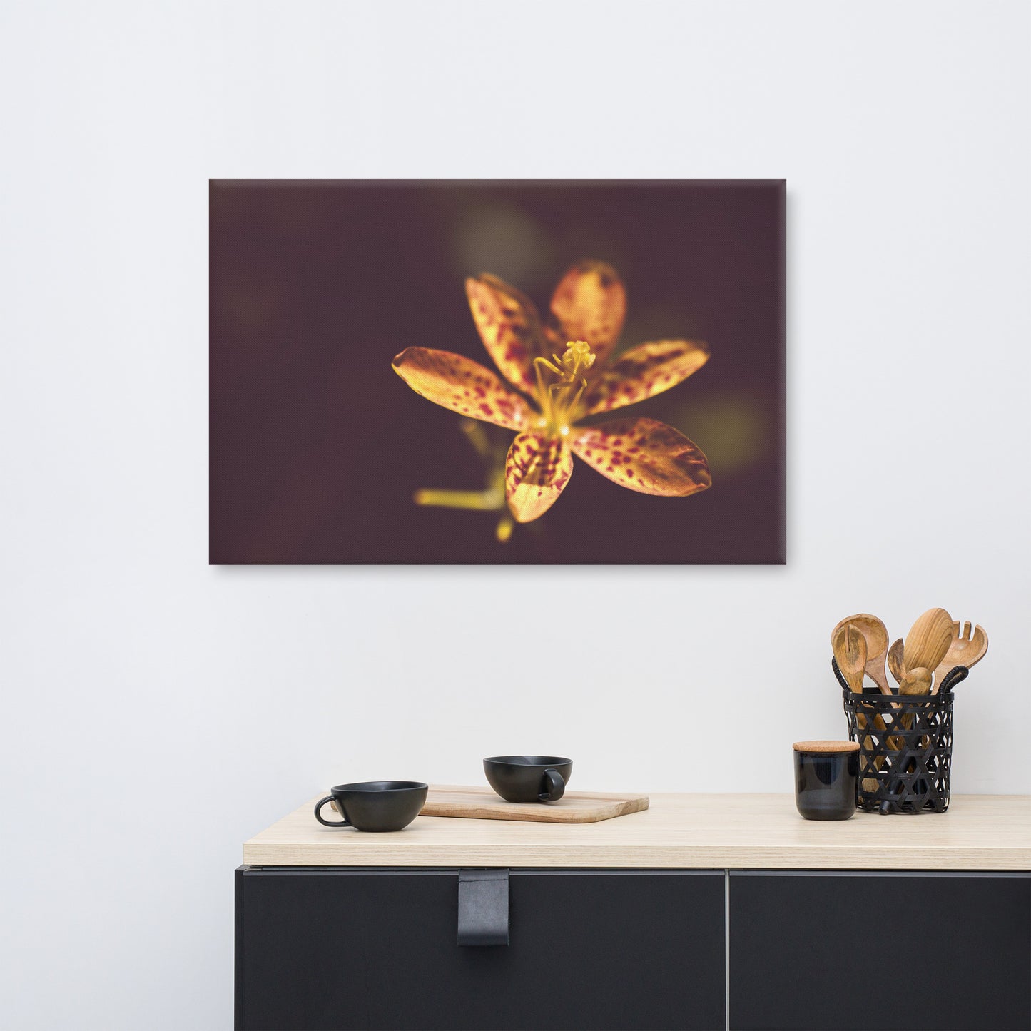 Dramatic Orange Leopard Lily Flower Floral Botanical Nature Photo Canvas Wall Art Prints