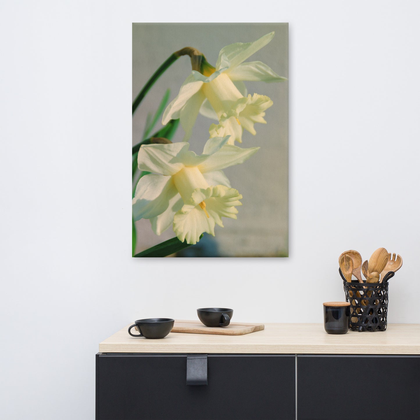 Colorized Daffodils Floral Botanical Nature Photograph Canvas Wall Art Prints