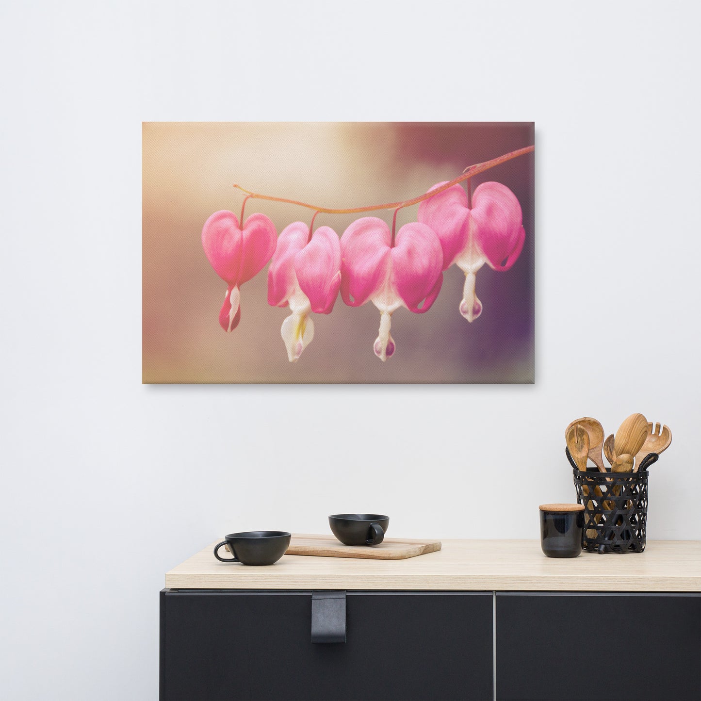 Be Still My Bleeding Heart Warm Summer Glow Floral Botanical Nature Photograph Canvas Wall Art Prints