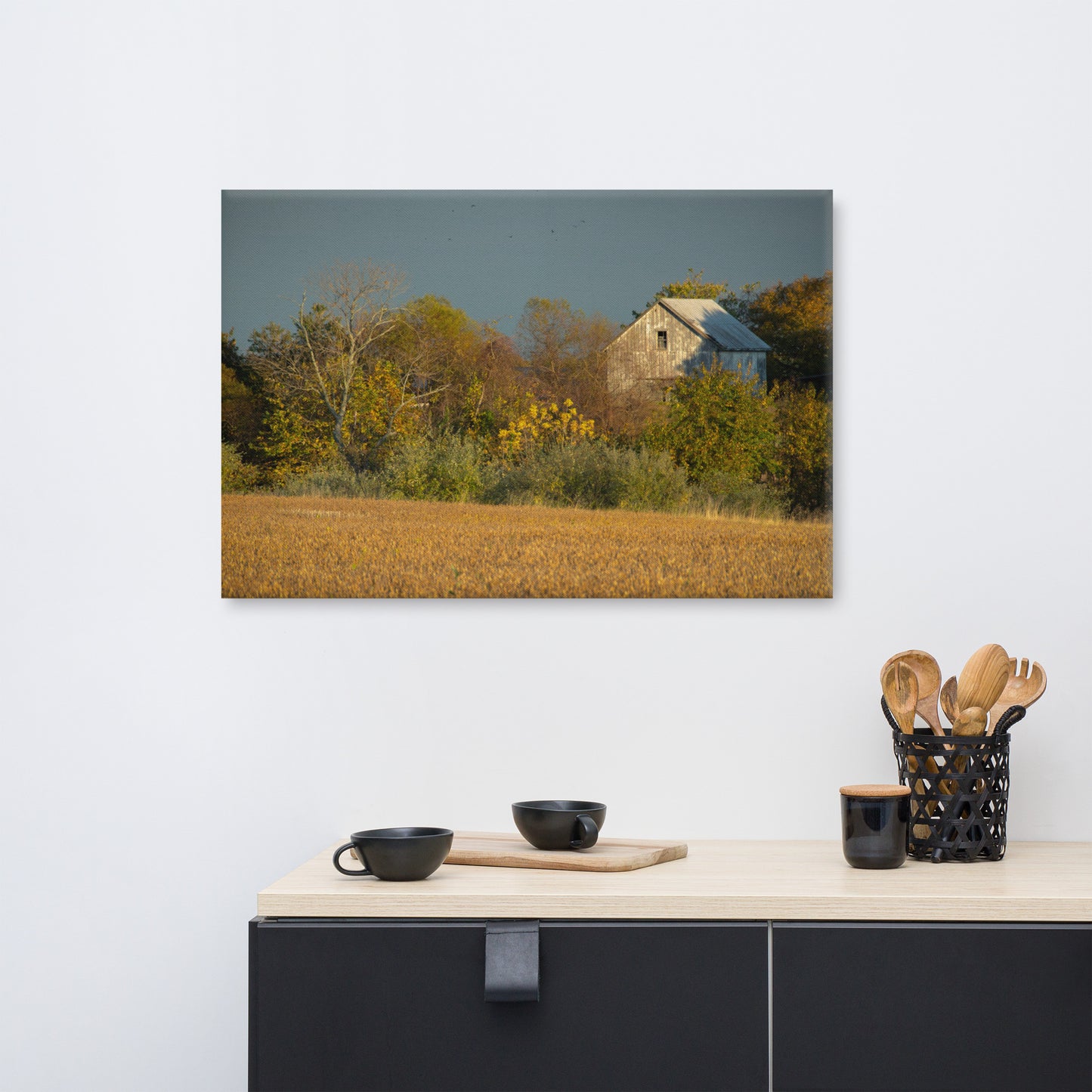 Rustic Farm Art: Abandoned Barn In The Trees - Rural / Country Style / Rustic / Landscape / Nature Canvas Wall Art Print - Artwork
