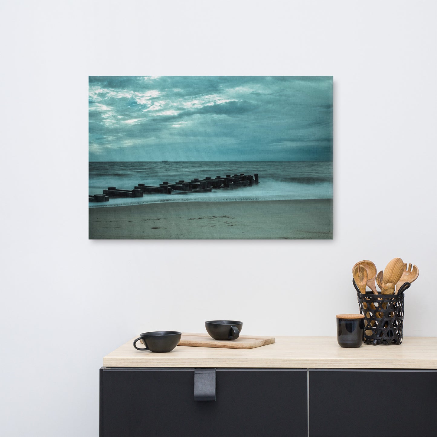 Blue Morning at Rehoboth Coastal Landscape Canvas Wall Art Prints