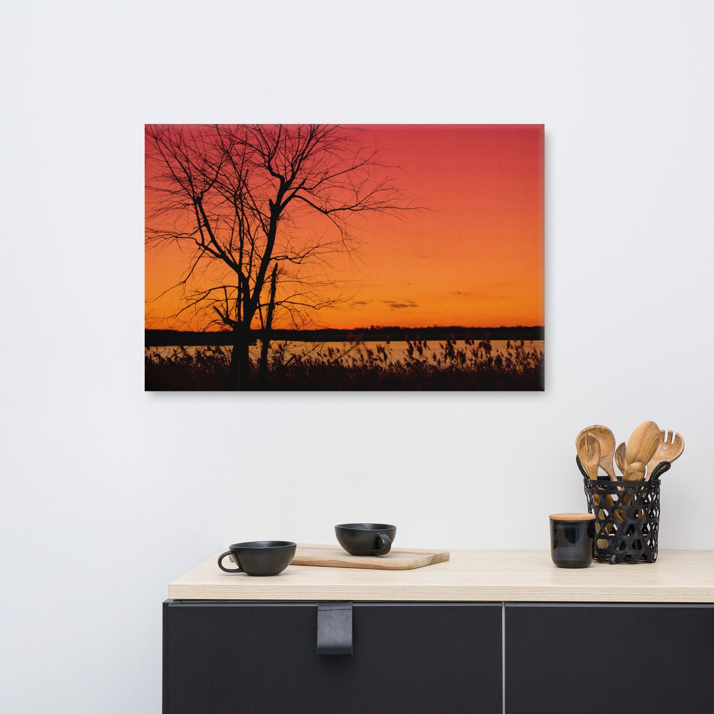 Burning Skies Rural Landscape Canvas Wall Art Prints