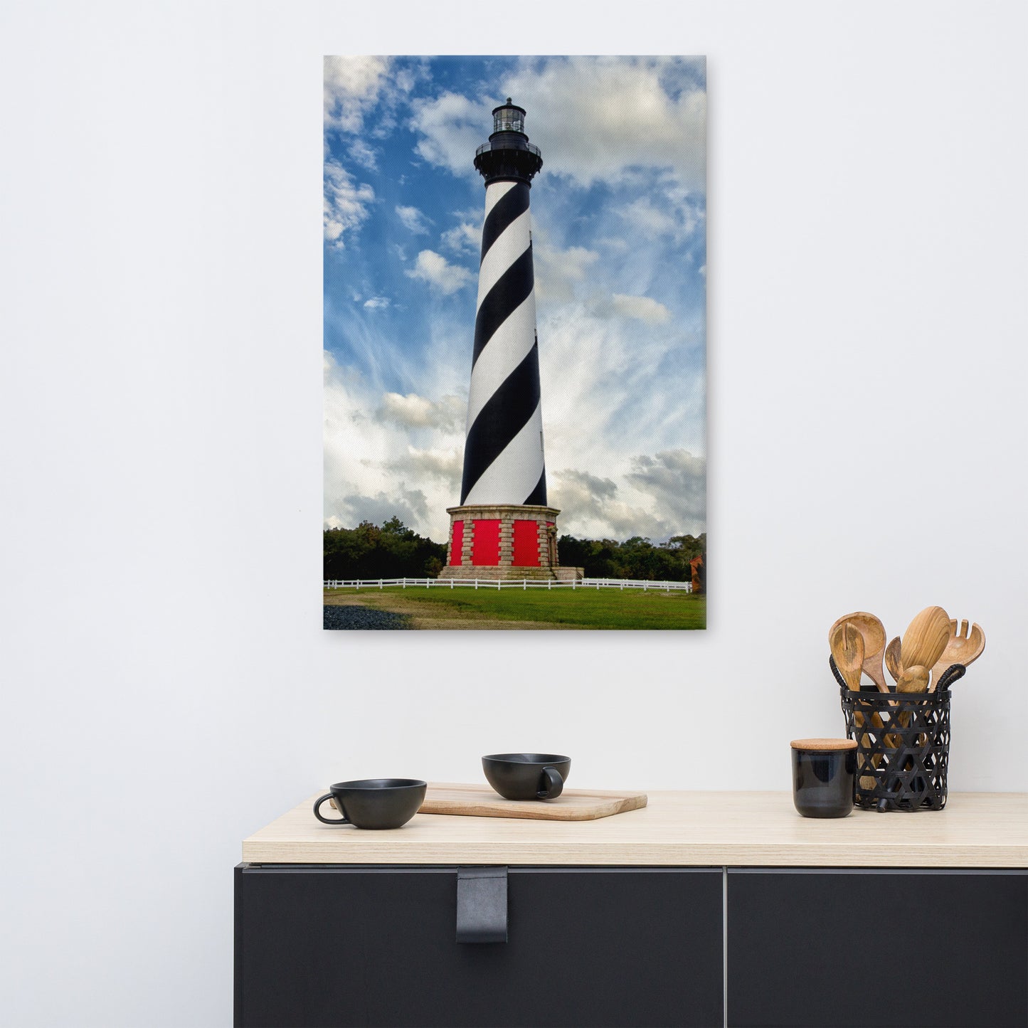 Cape Hatteras Lighthouse Coastal Landscape Canvas Wall Art Prints