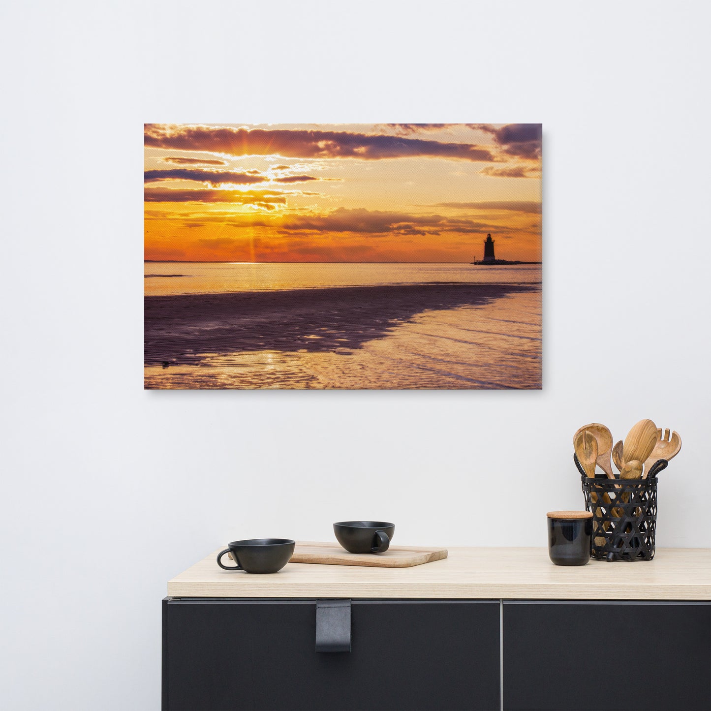 Cape Henlopen Sunset Coastal Landscape Canvas Wall Art Prints
