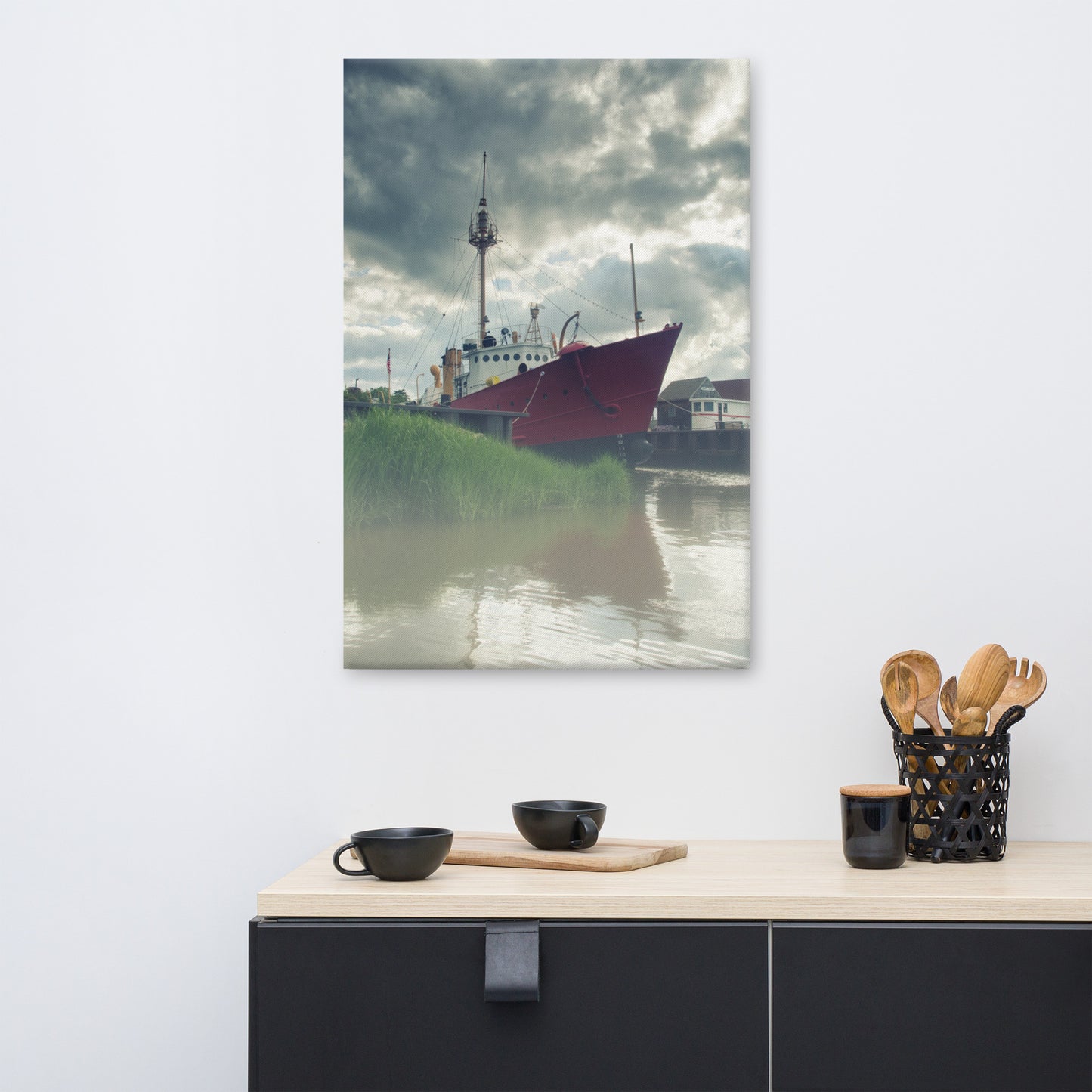 Foggy River Coastal Landscape Canvas Wall Art Prints