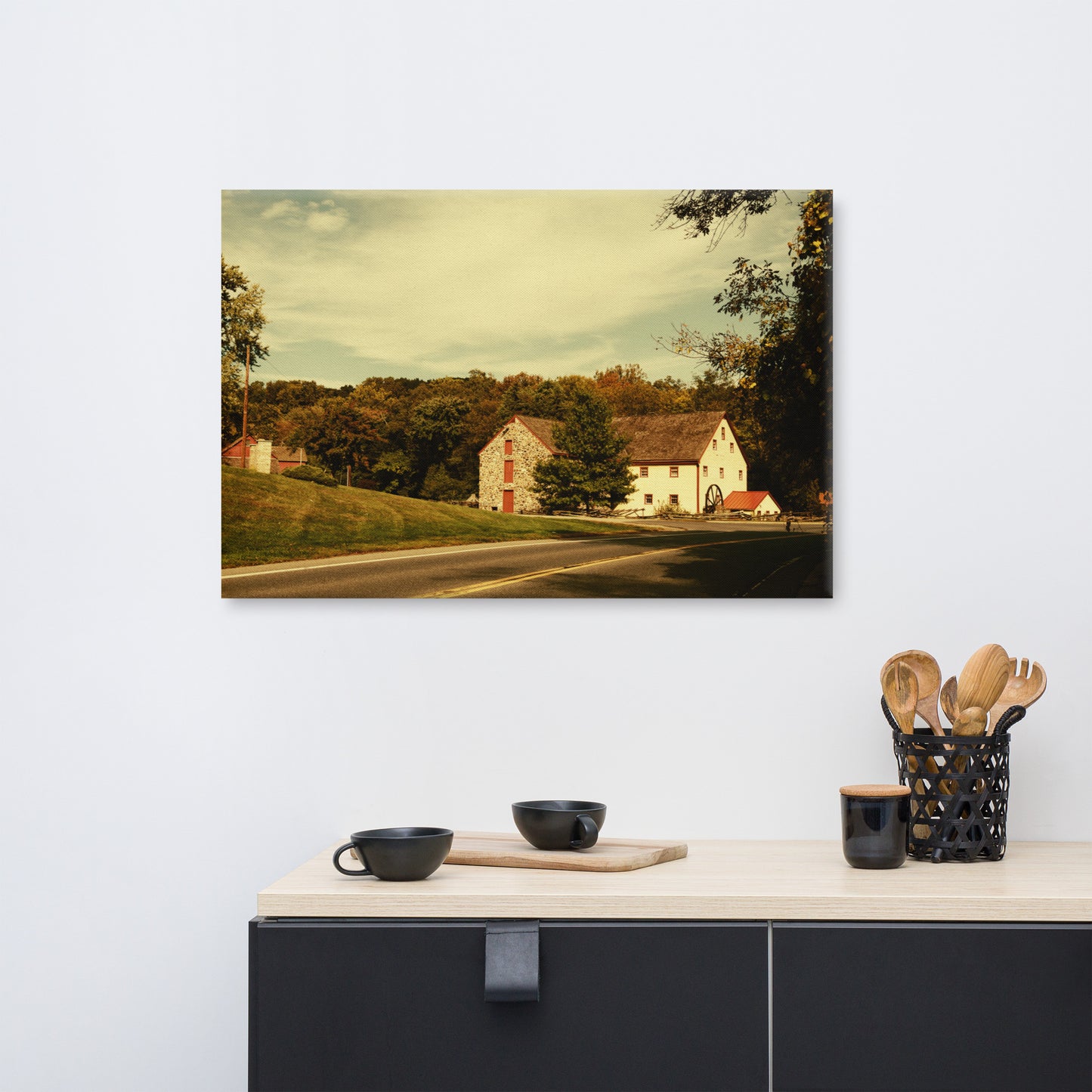 Greenbank Mill Summer Colorized Rustic Landscape Photo Canvas Wall Art Prints