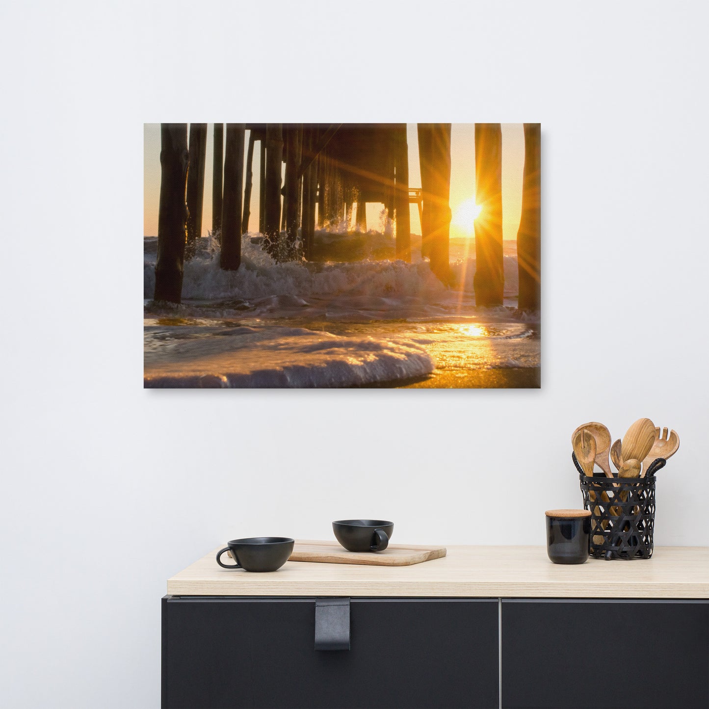 Seafoam In The Sunlight Coastal Landscape Canvas Wall Art Prints