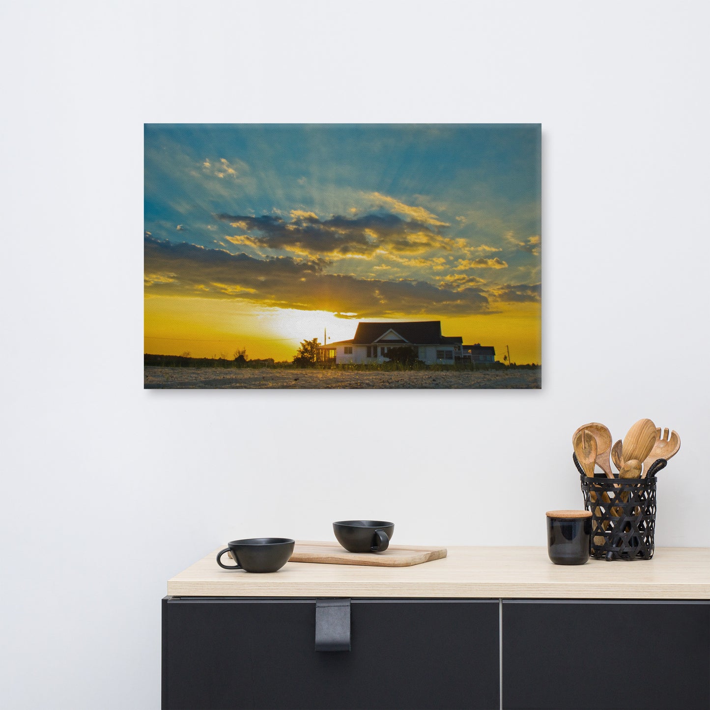 Sunset at Bowers Coastal Landscape Canvas Wall Art Prints