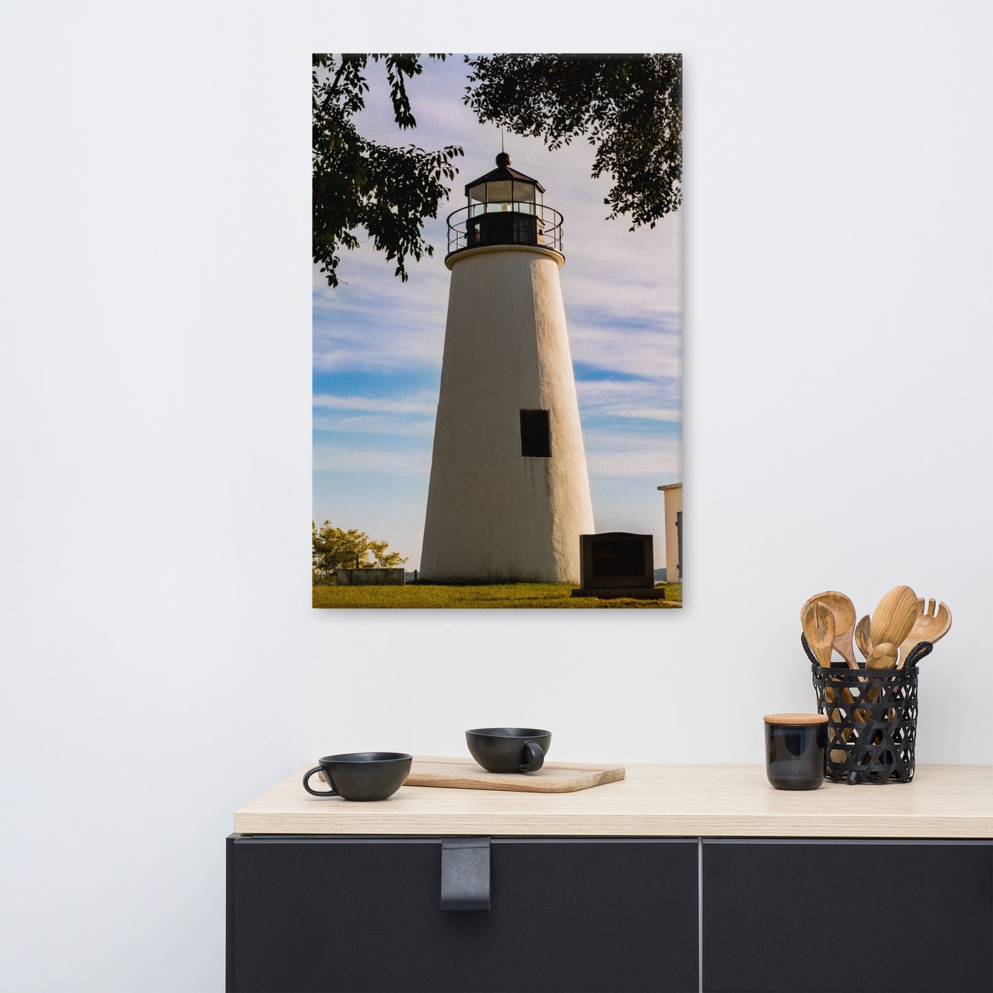 Turkey Point Lighthouse in the Trees Coastal Landscape Canvas Wall Art Prints