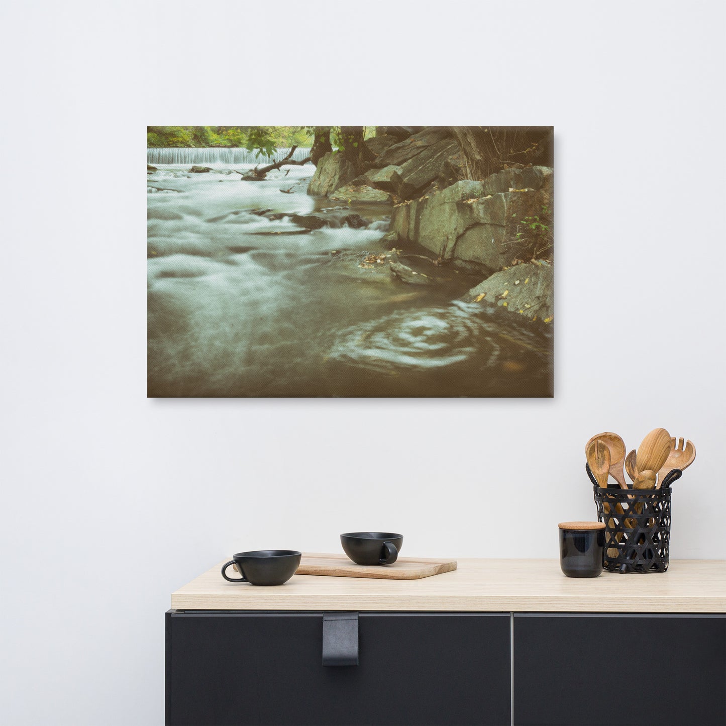 Water Swirl Rural Landscape Canvas Wall Art Prints