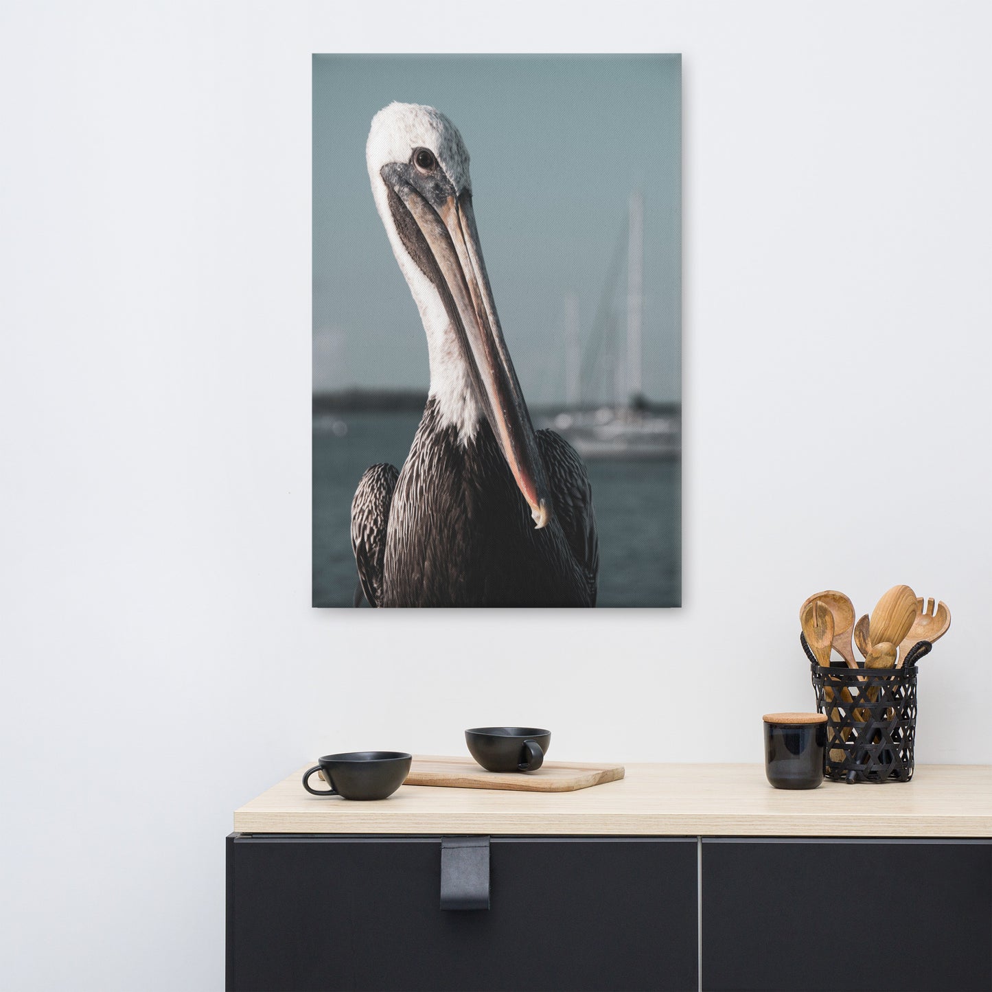 Bob The Pelican Bird 3R Colorized Wildlife Photo Canvas Wall Art Prints