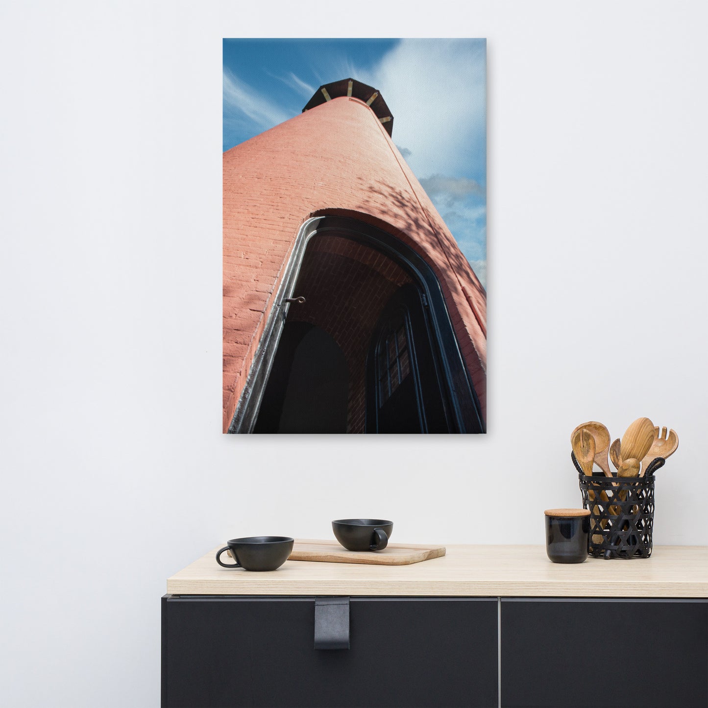 Jupiter Lighthouse Against Sky Color Coastal Architectural Photo Canvas Wall Art Print