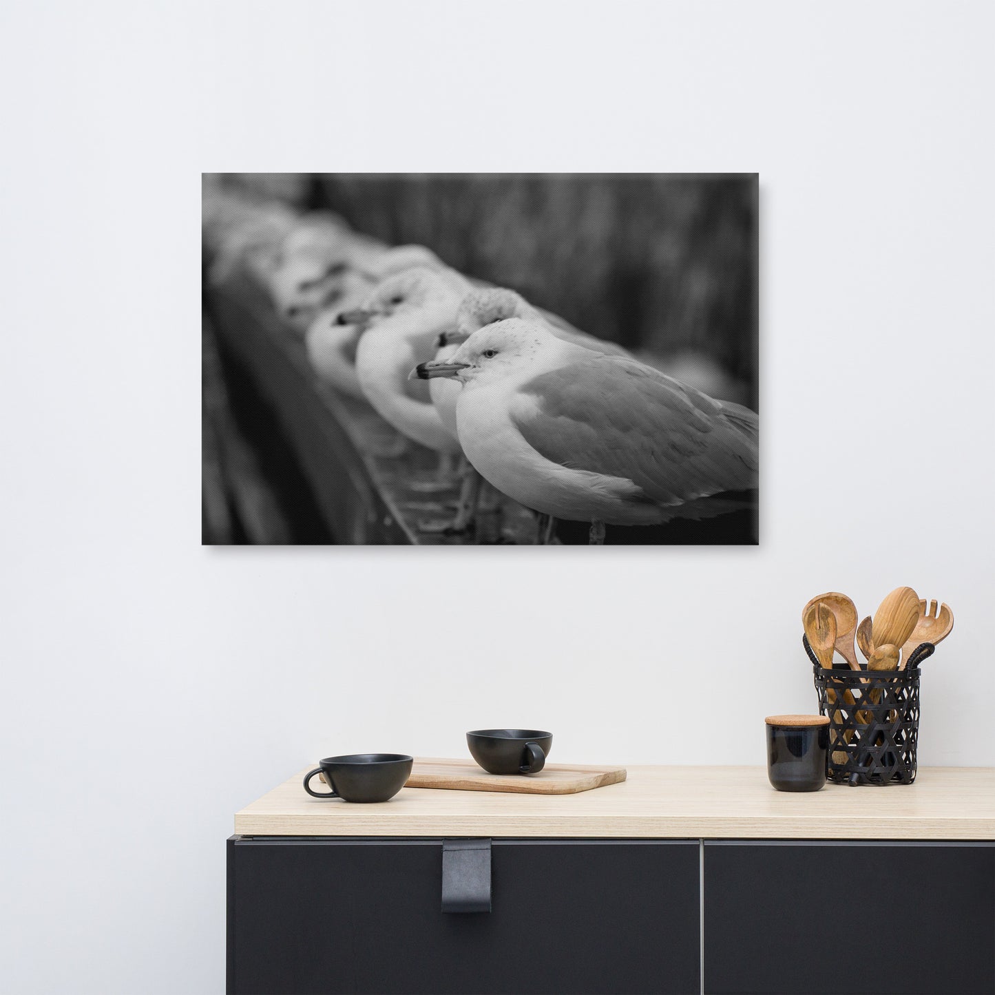 Gull King Animal / Wildlife Black and White Photograph Canvas Wall Art Prints