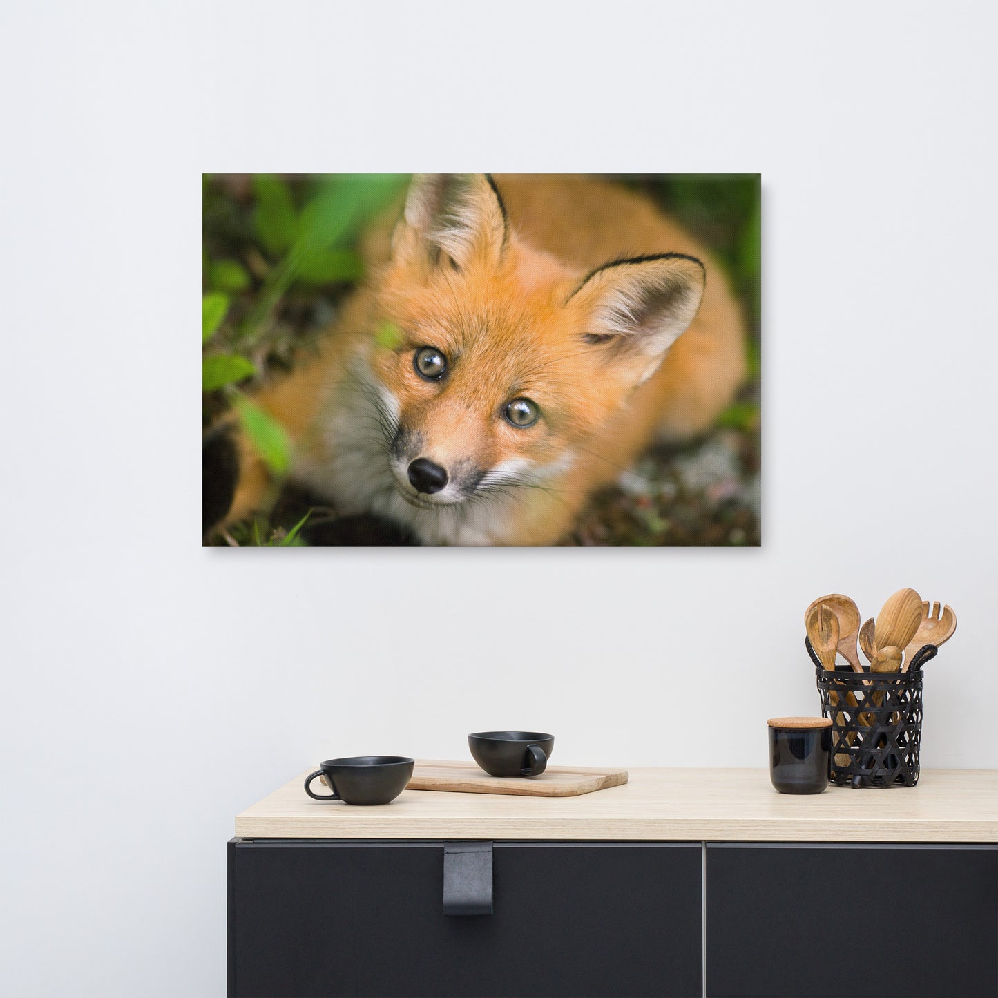Young Red Fox Face Animal Wildlife Nature Photograph Canvas Wall Art Prints