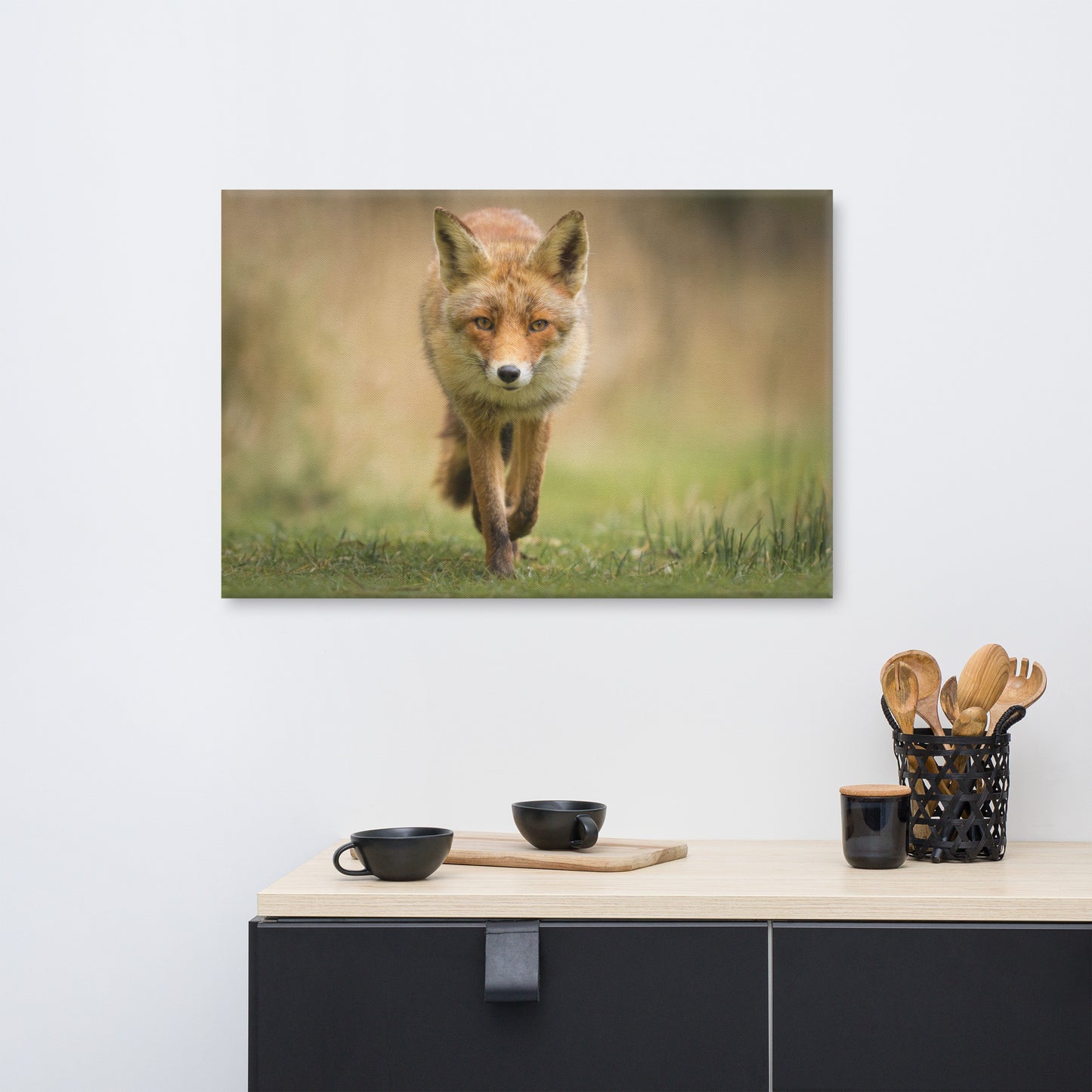 Young Female Red Fox In Forest Animal Wildlife Nature Photograph Canvas Wall Art Prints