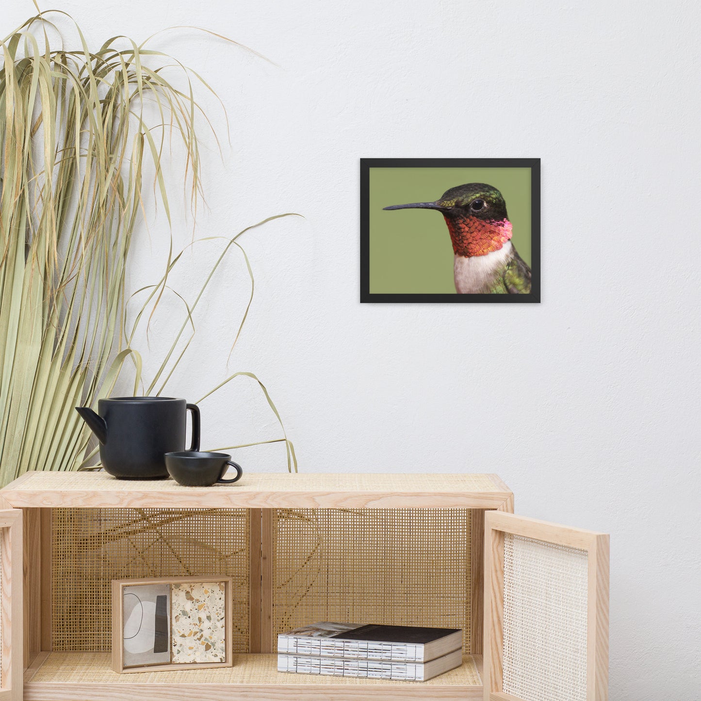 Close-up Ruby-throated Hummingbird Animal Wildlife Photograph Framed Wall Art Prints