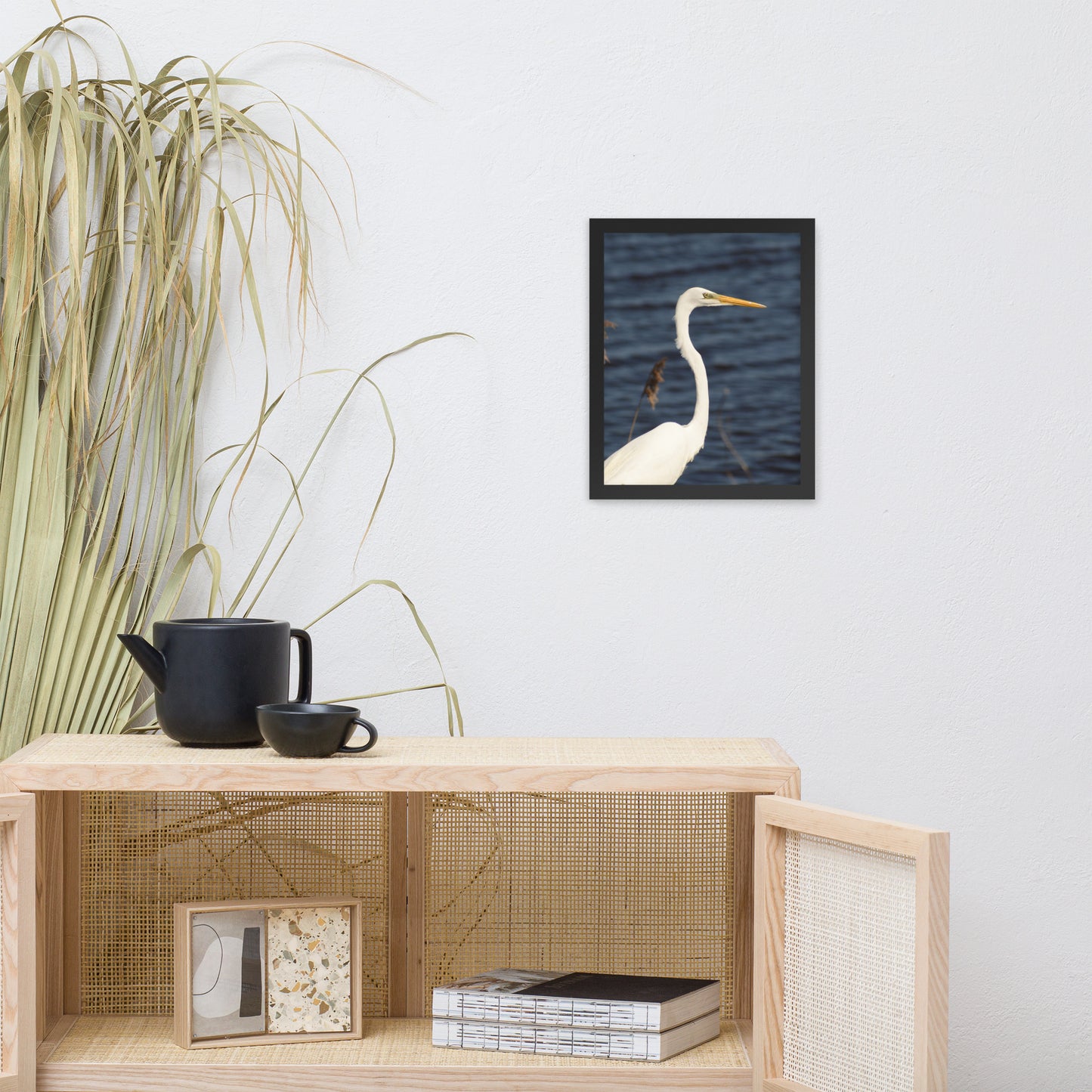 Great White Egret Animal Wildlife Photograph Framed Wall Art Prints