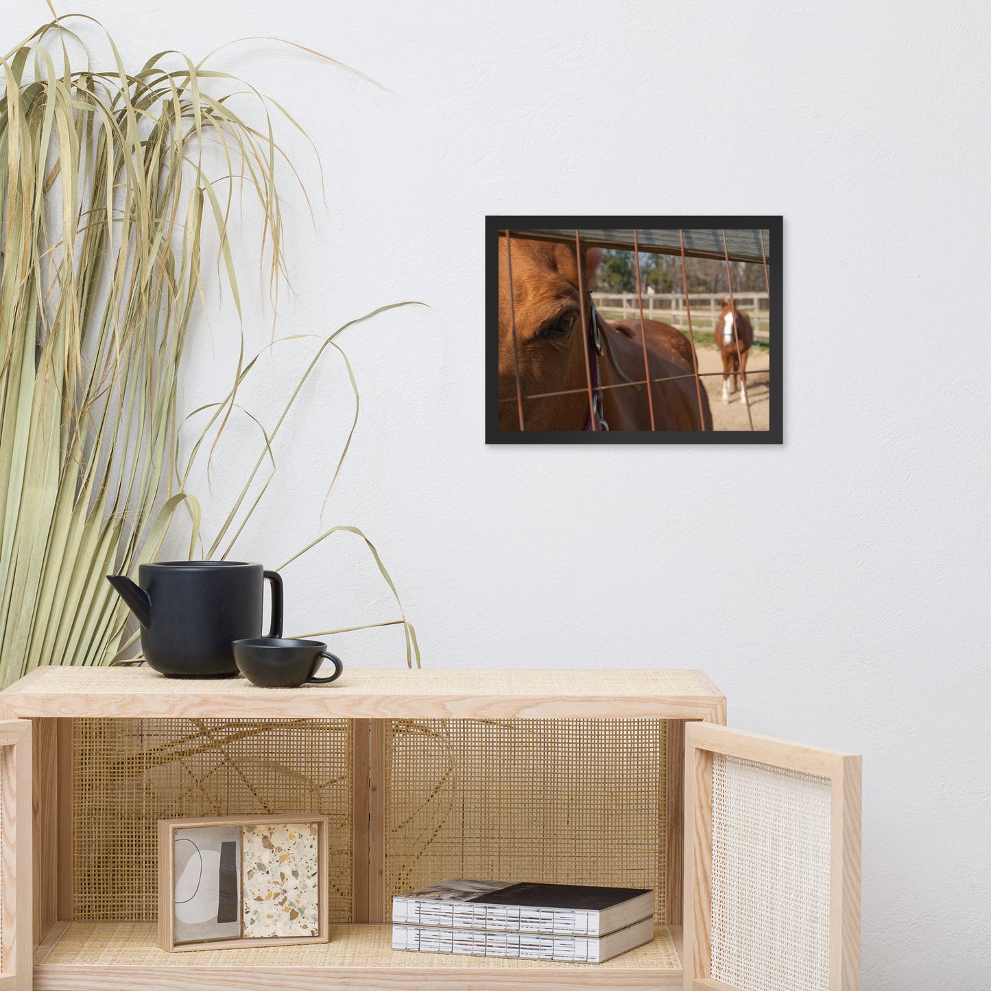 Fenced In Animal Horse Photograph Framed Wall Art Prints