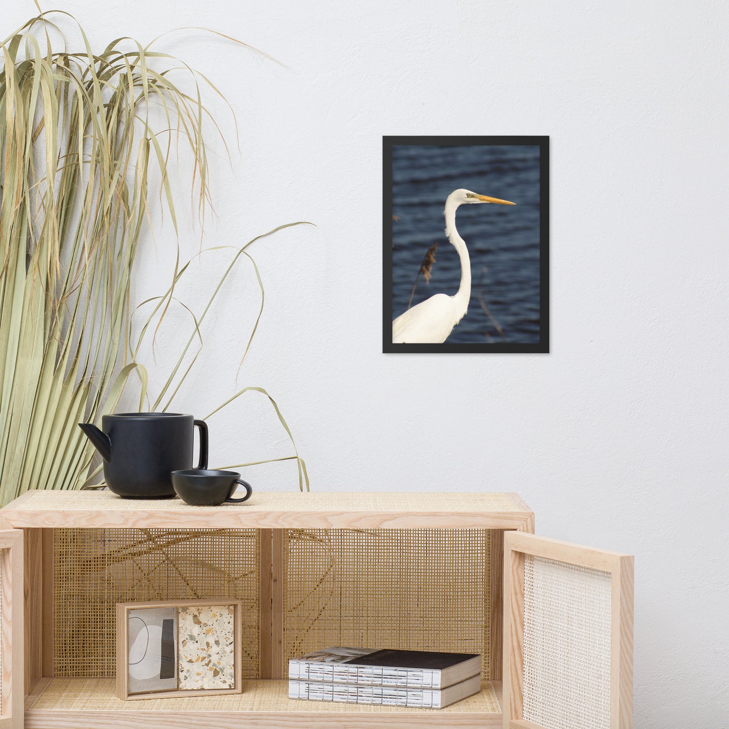 Great White Egret Animal Wildlife Photograph Framed Wall Art Prints