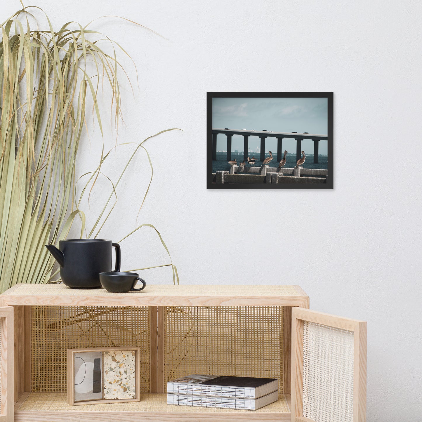 Skyway Bridge & Bob's Pelican Friends Wildlife Photo Framed Wall Art Prints