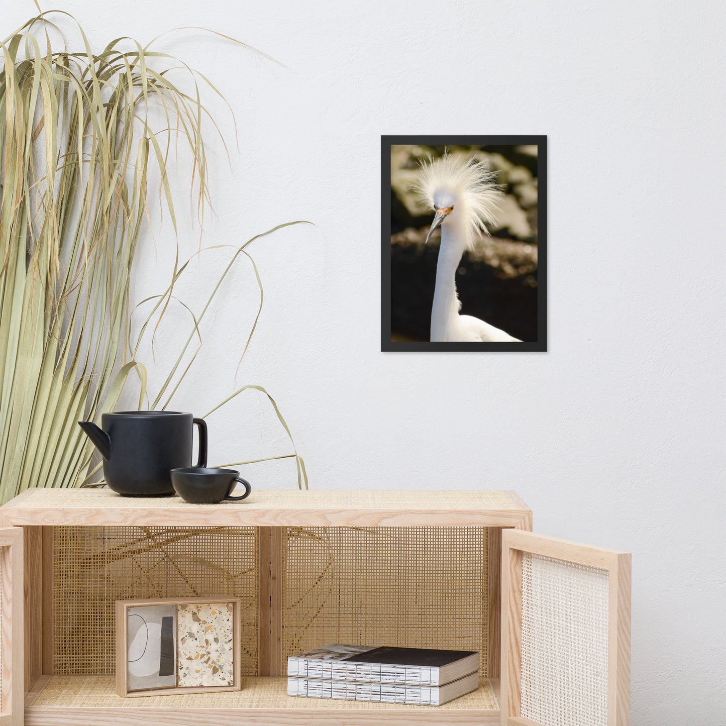 Snowy Egret Animal Wildlife Photograph Framed Wall Art Prints