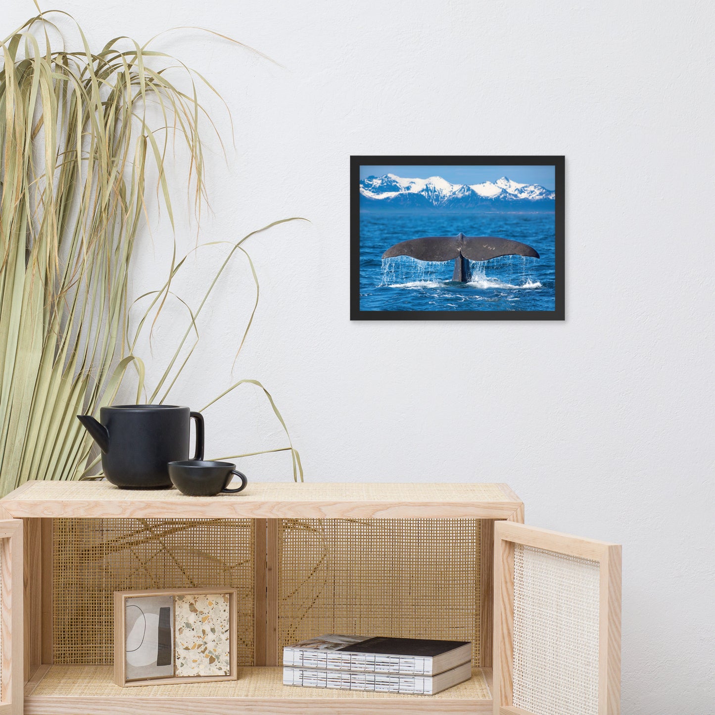 Sperm Whale Tail Animal Wildlife Photograph Framed Wall Art Print