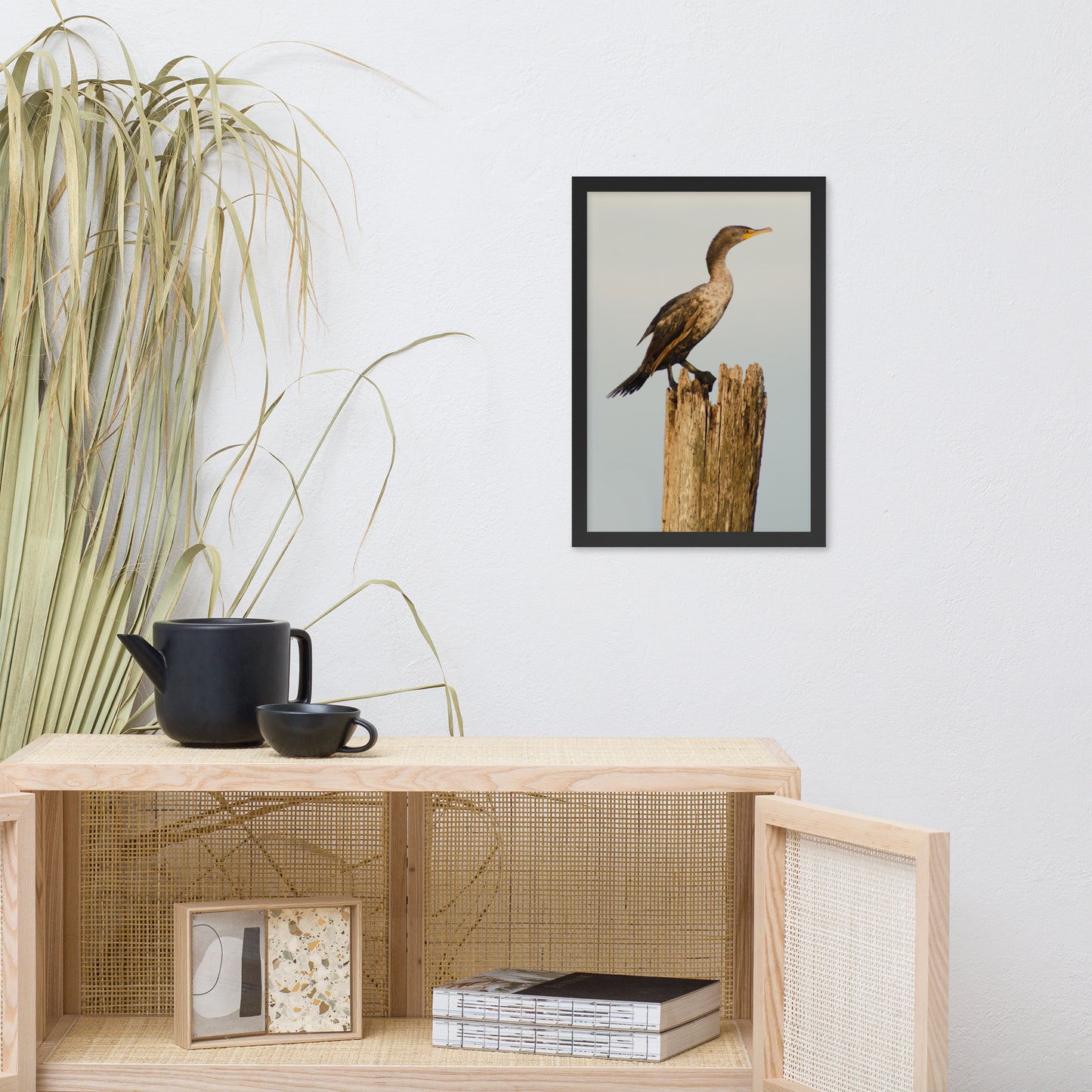 Double Crested Cormorant Animal Wildlife Photograph Framed Wall Art Prints