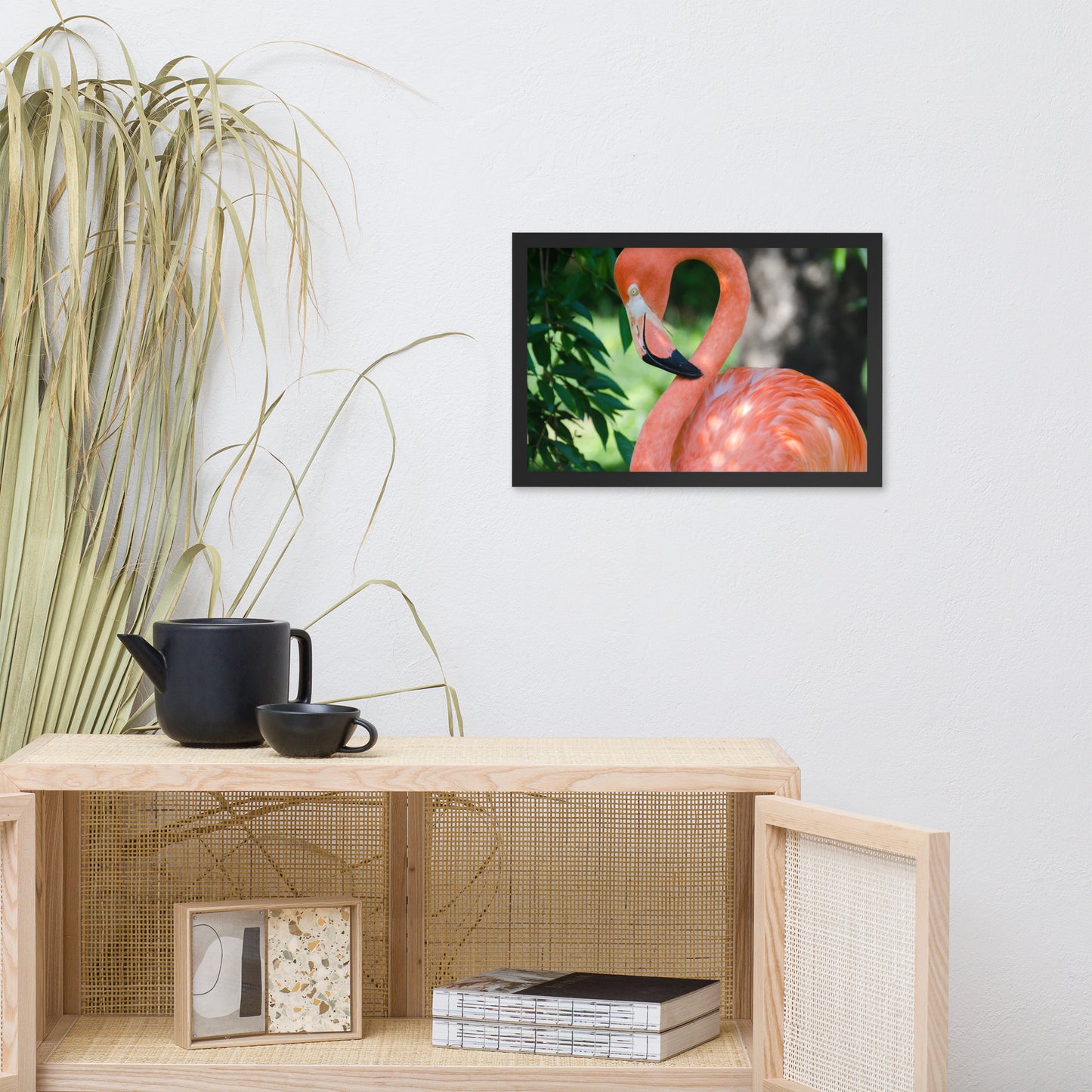 Pinky the Pink Flamingo Animal Wildlife Photograph Framed Wall Art Prints